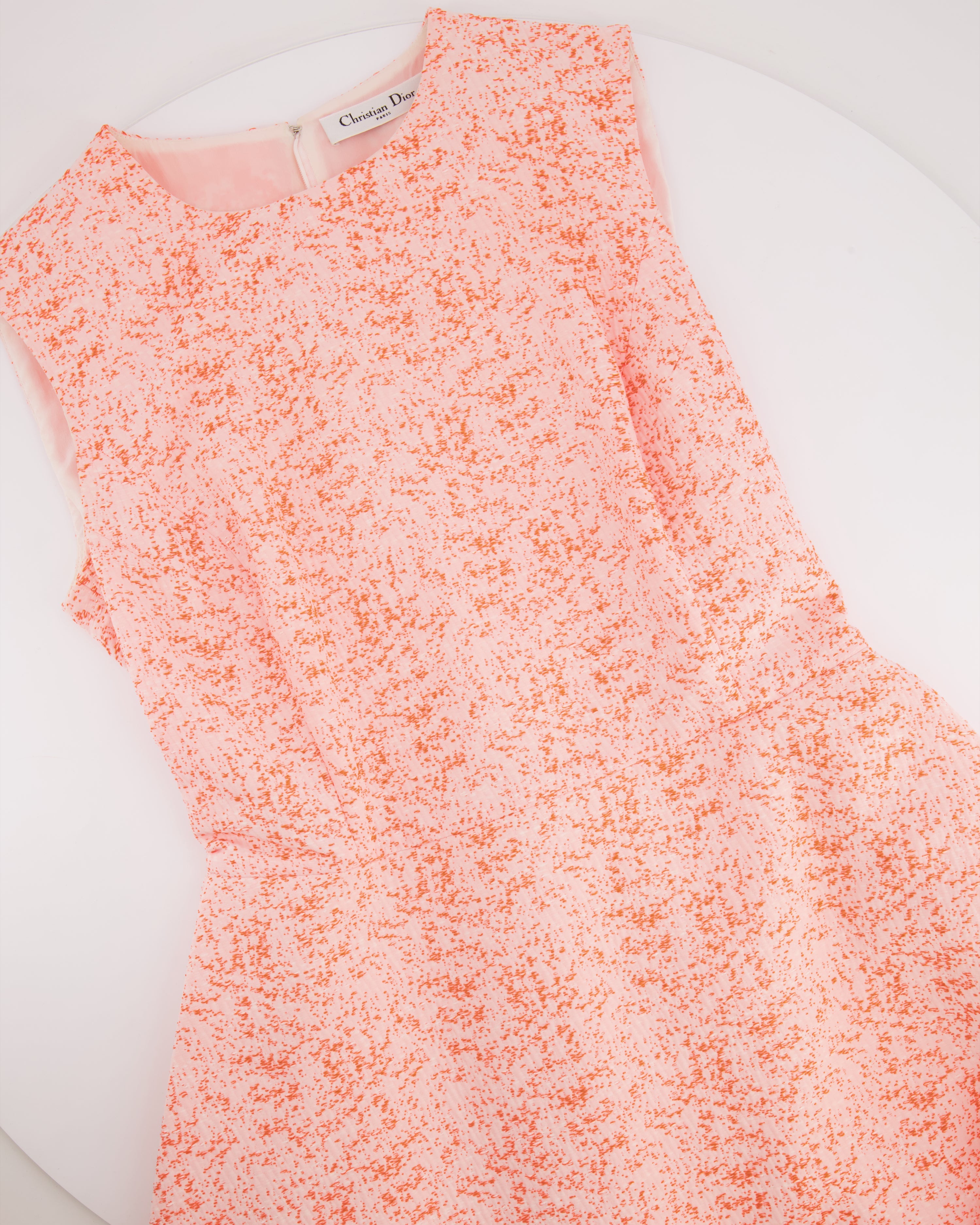 Christian Dior Neon Pink Structure Sleeveless Mini Dress Size FR 40 (UK 12)