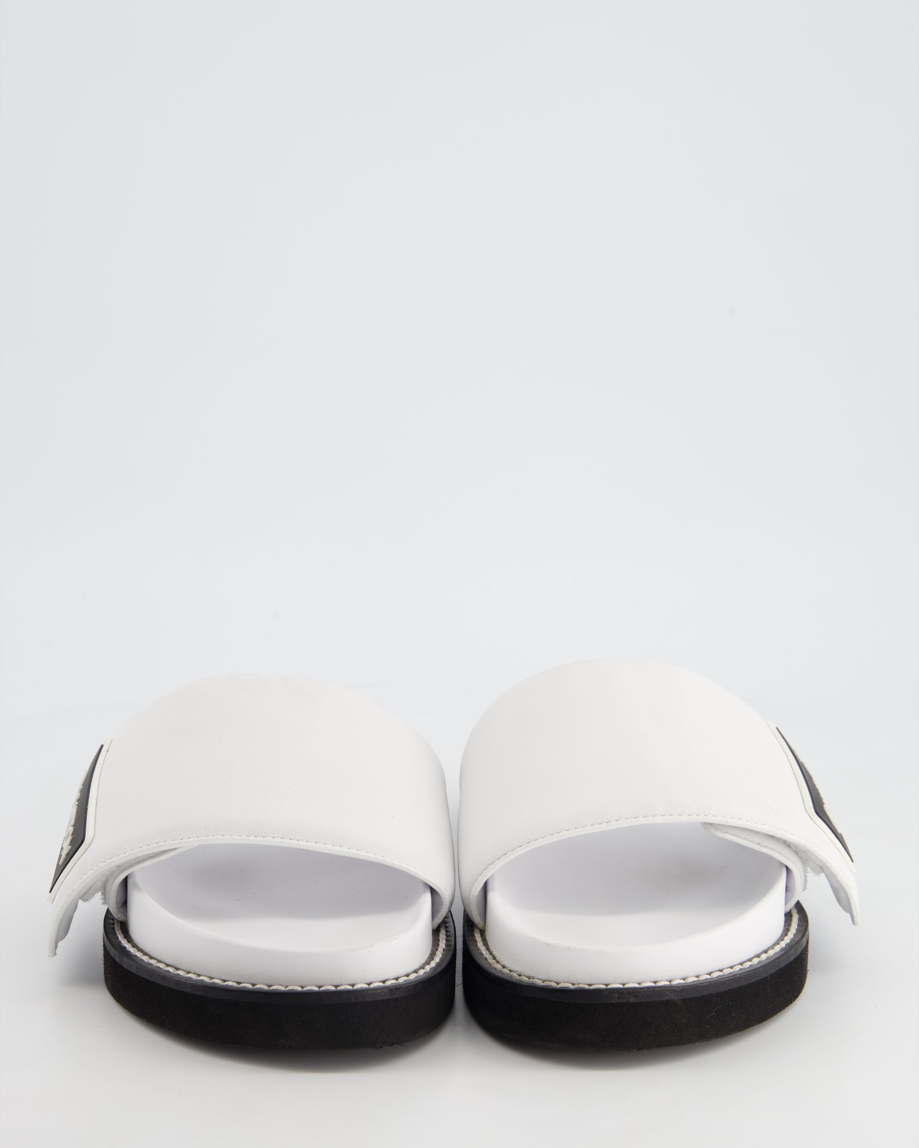 Louis Vuitton White Sunset Sandal with LV Logo Detail Size EU 39