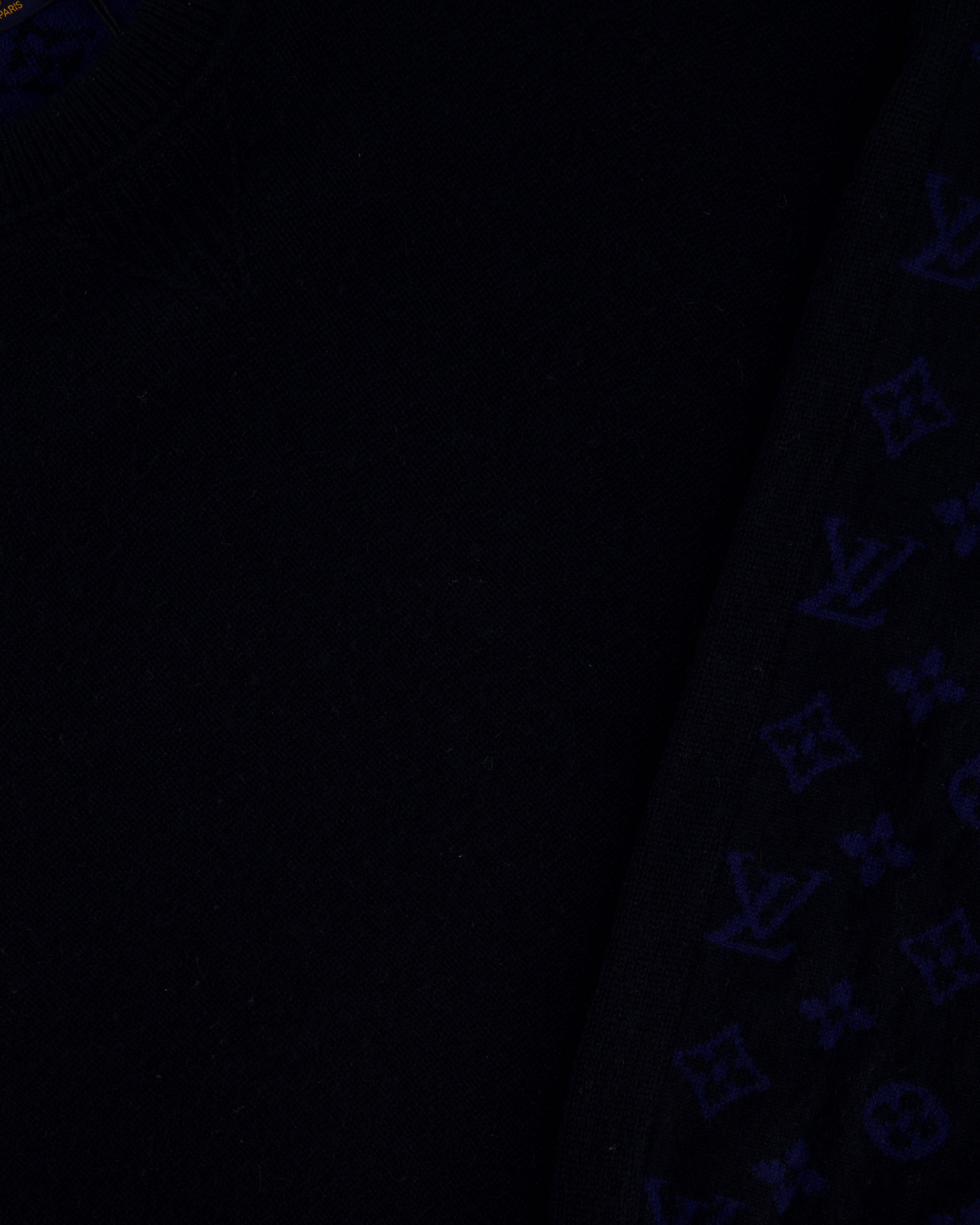 Louis Vuitton Menswear Navy Monogram Long Sleeve Jumper Size FR 54 (UK 44)
