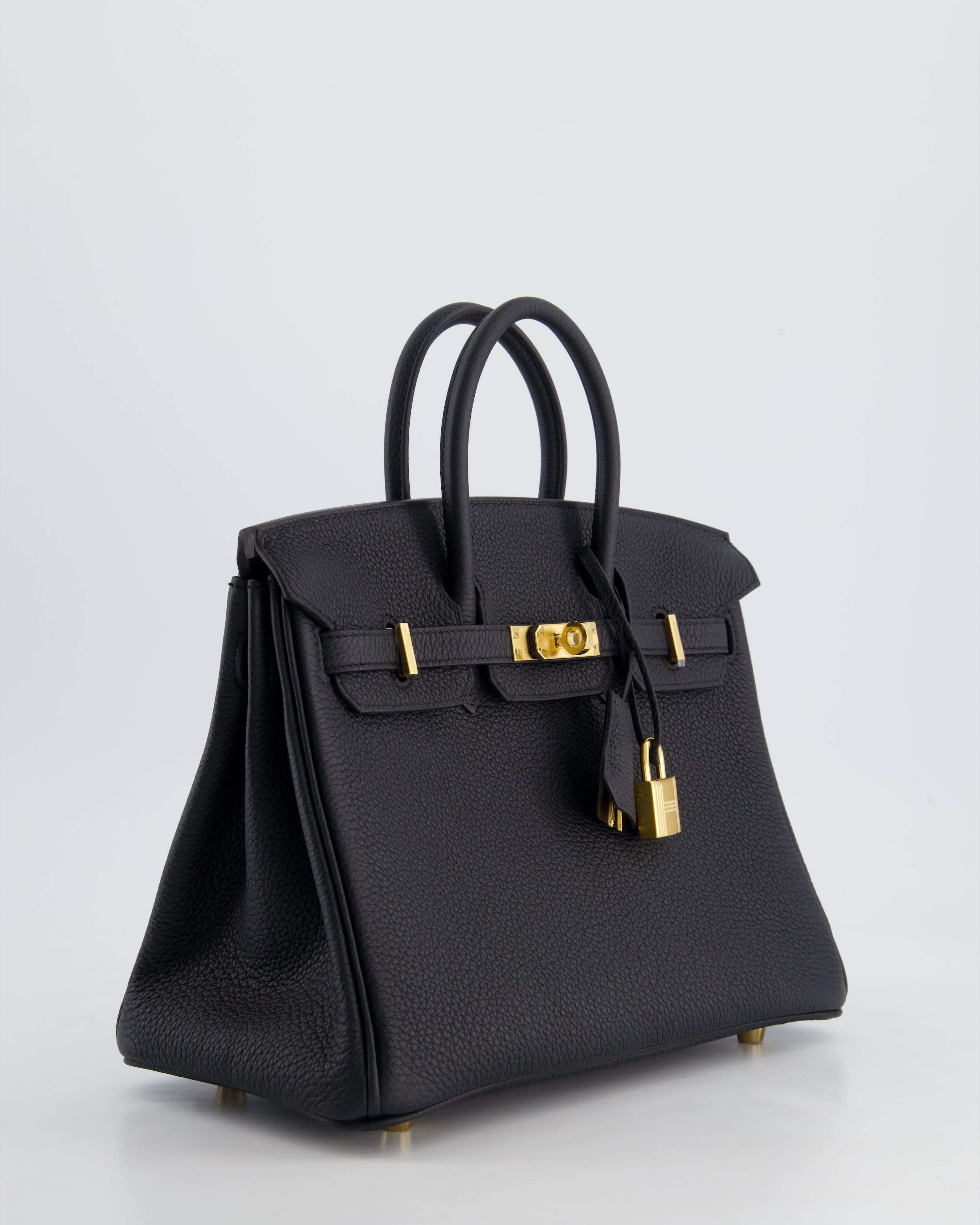 *HOLY GRAIL* Hermès Birkin 25 Retourne Bag in Noir Togo Leather with Gold Hardware