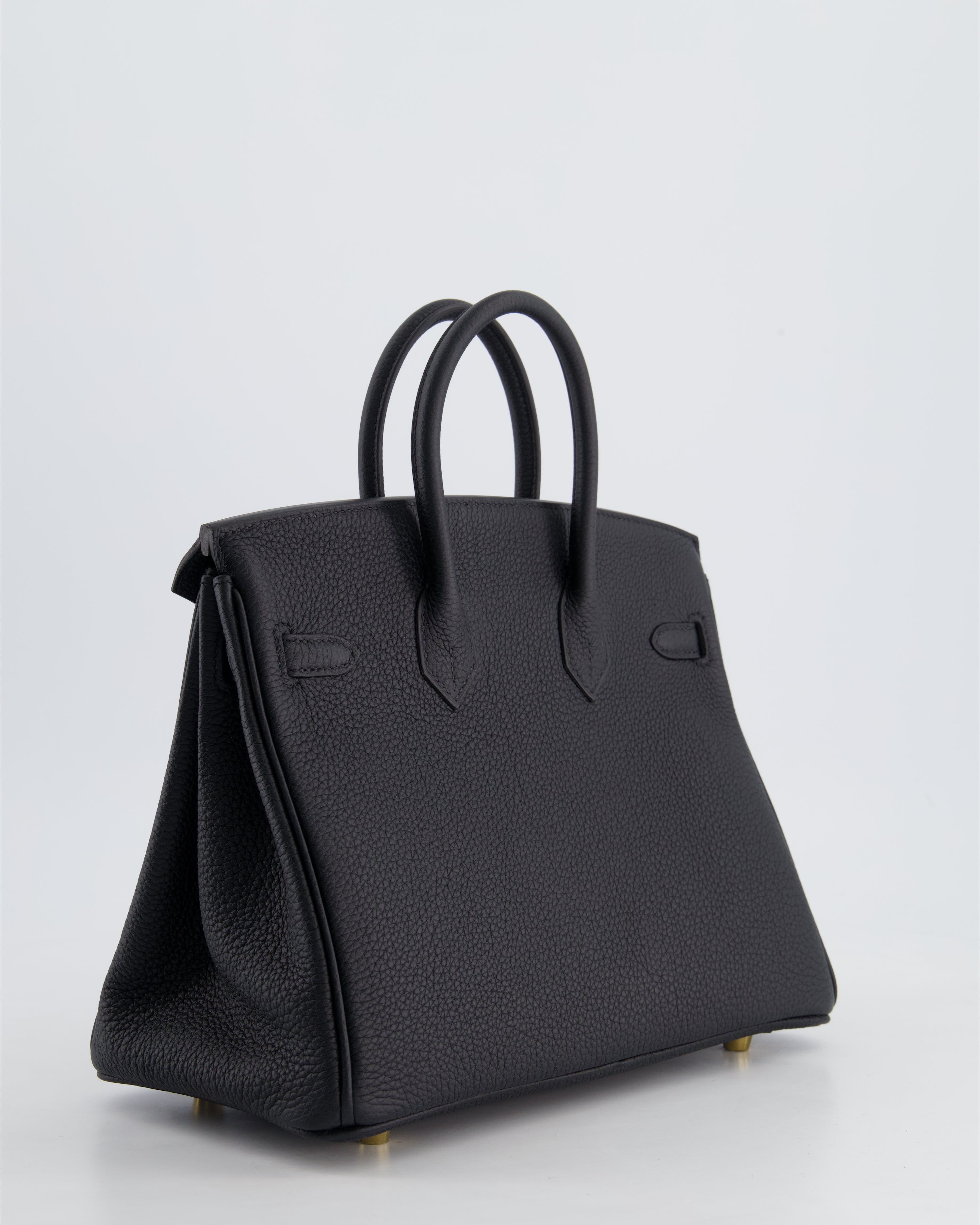 *HOLY GRAIL* Hermès Birkin 25 Retourne Bag in Noir Togo Leather with Gold Hardware