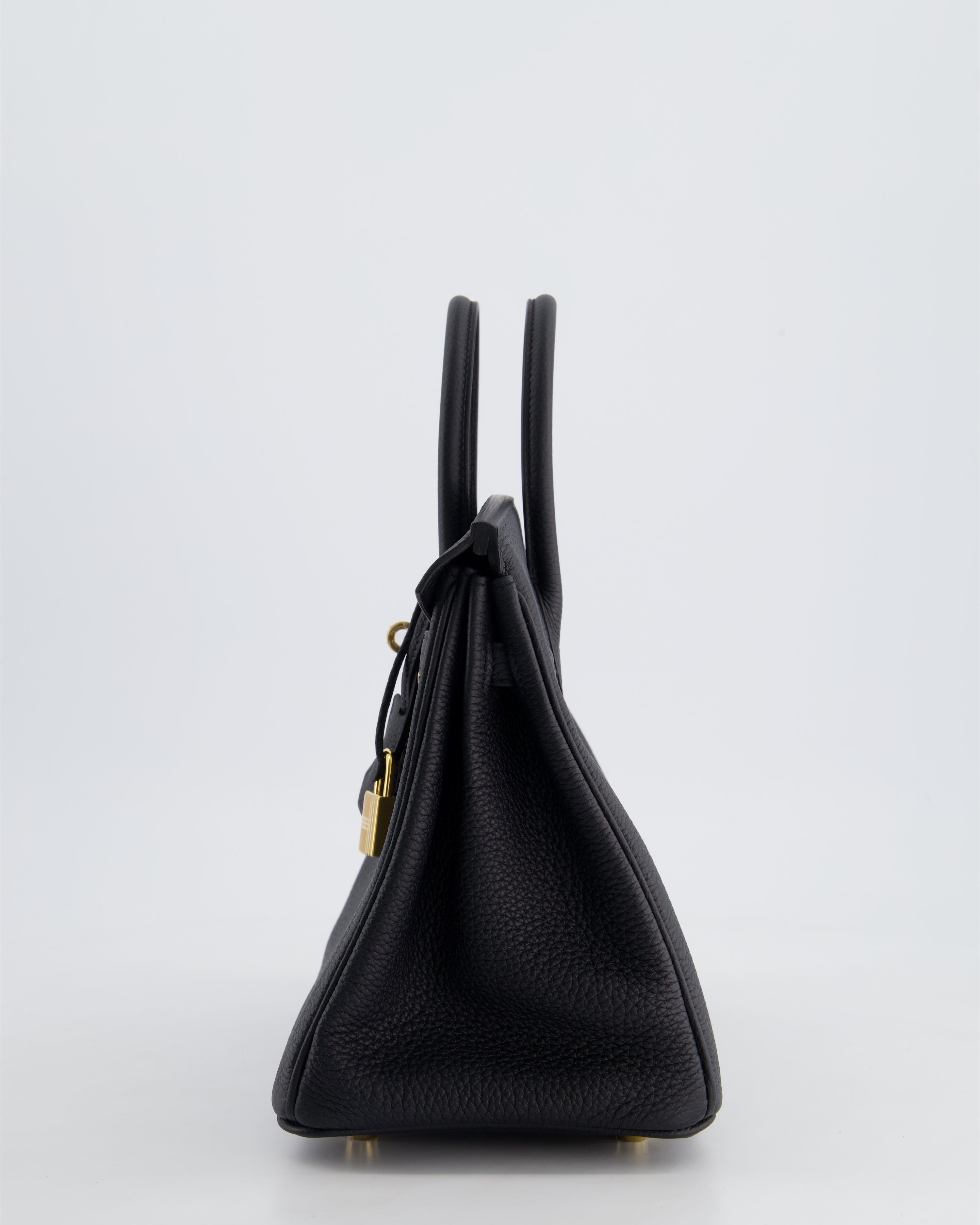 *HOLY GRAIL* Hermès Birkin 25 Retourne Bag in Noir Togo Leather with Gold Hardware