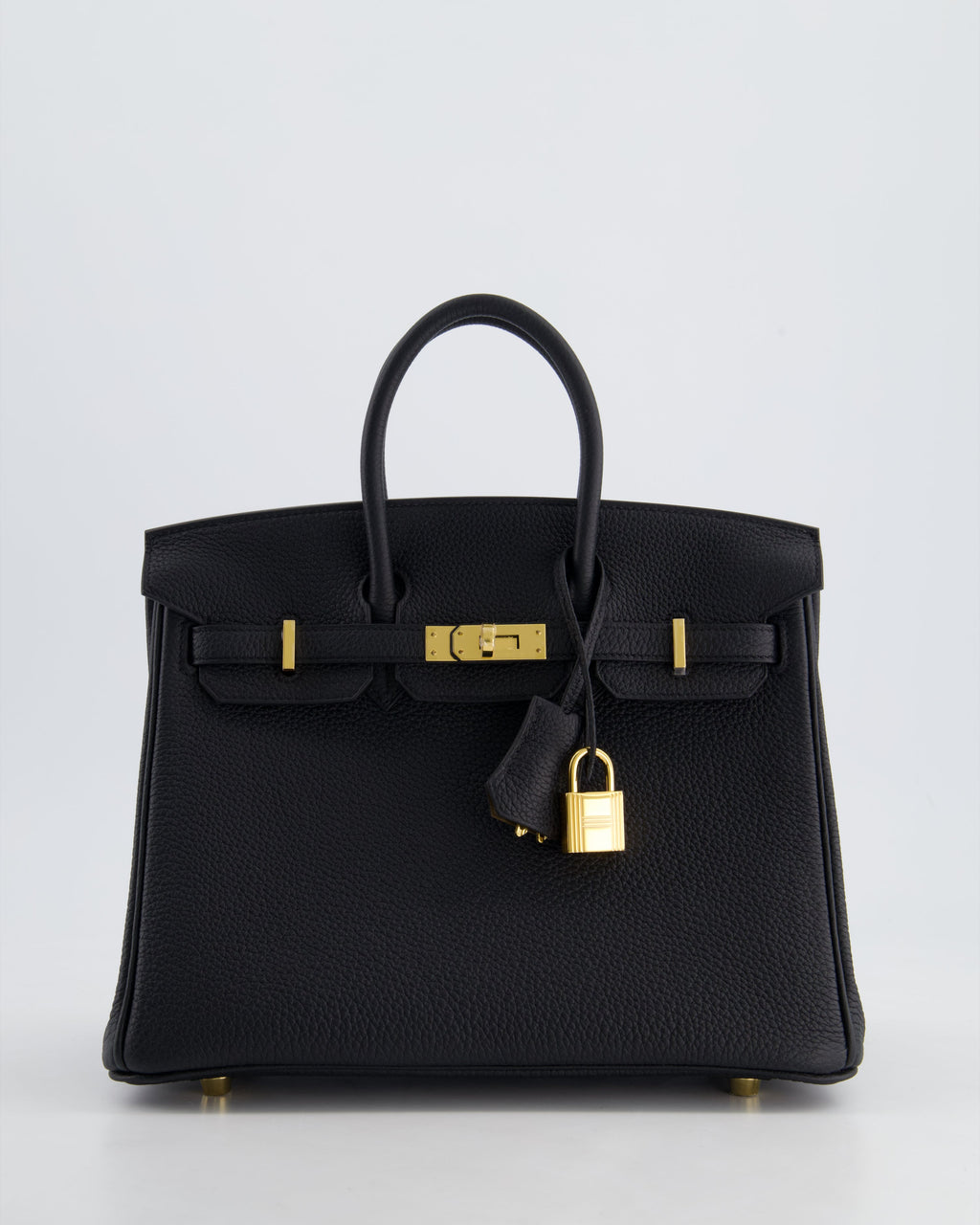*HOLY GRAIL* Hermès Birkin 25 Retourne Bag in Noir Togo Leather with Gold Hardware