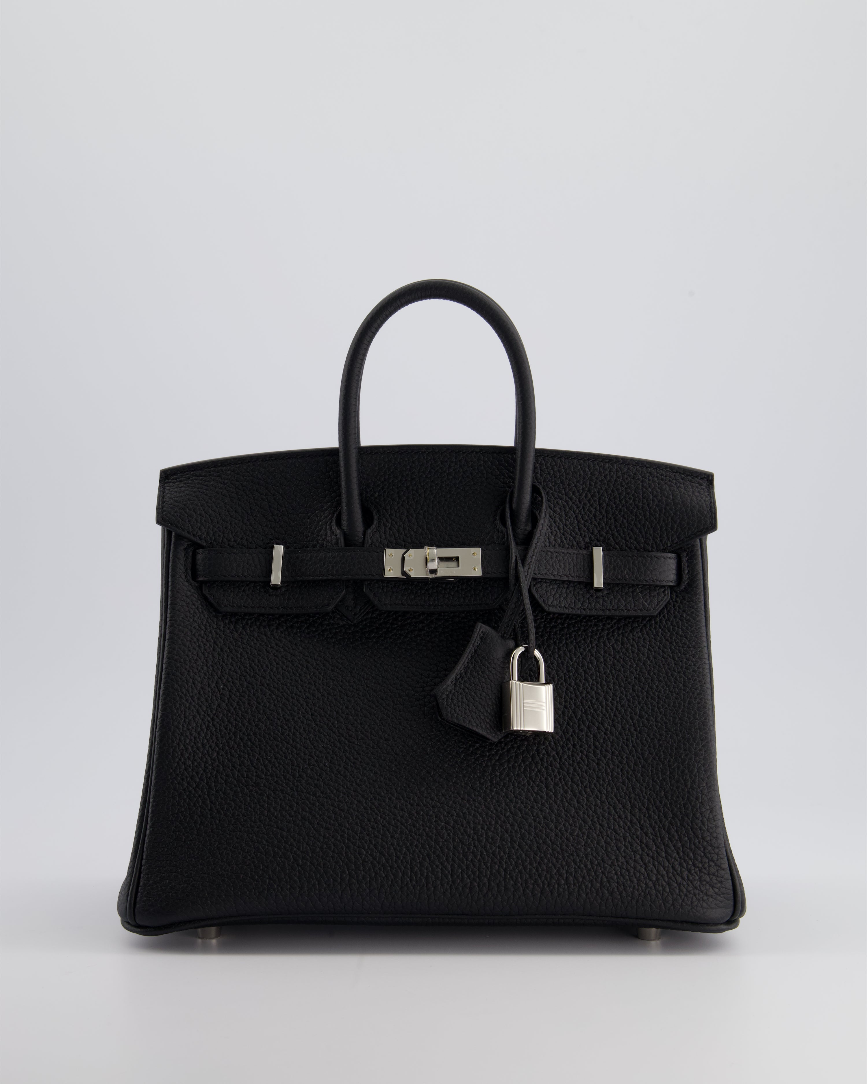 *RARE* Hermès Hermès Birkin 25 Retourne Bag in Noir Togo Leather with Palladium Hardware