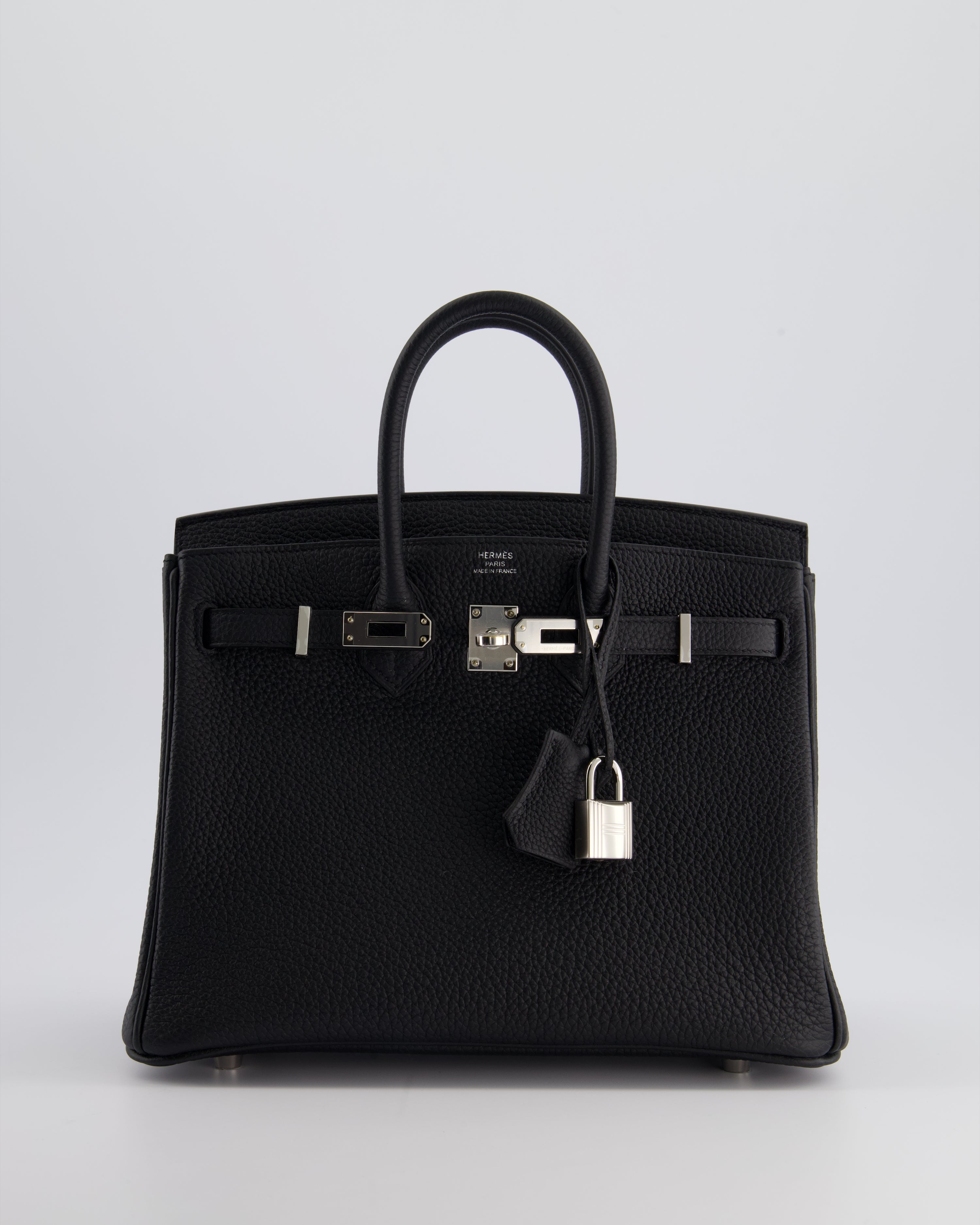 Hermès Birkin 25 Retourne Bag in Black Togo Leather with Palladium Hardware