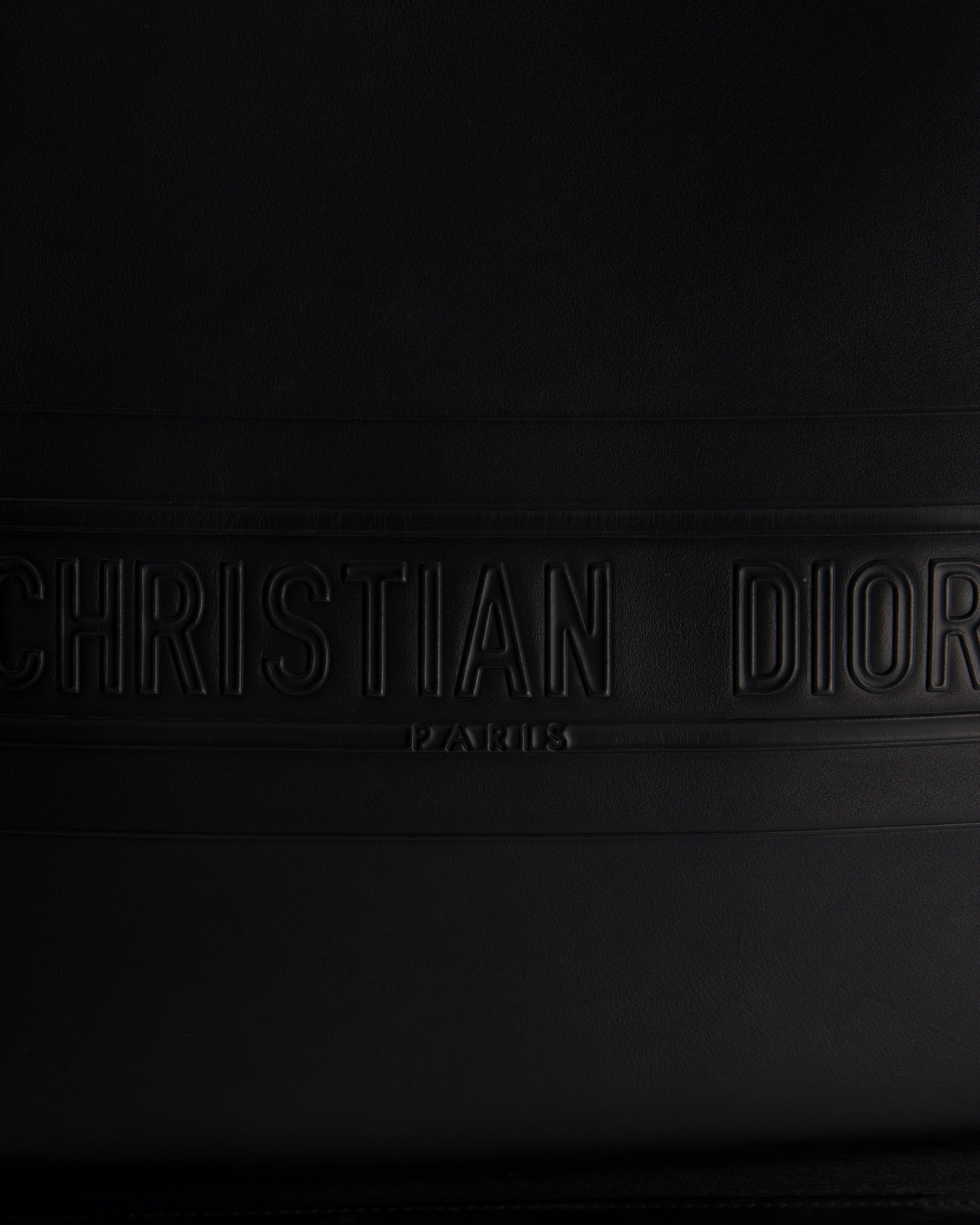Christian Dior Black Large Book Tote in Calfskin Leather