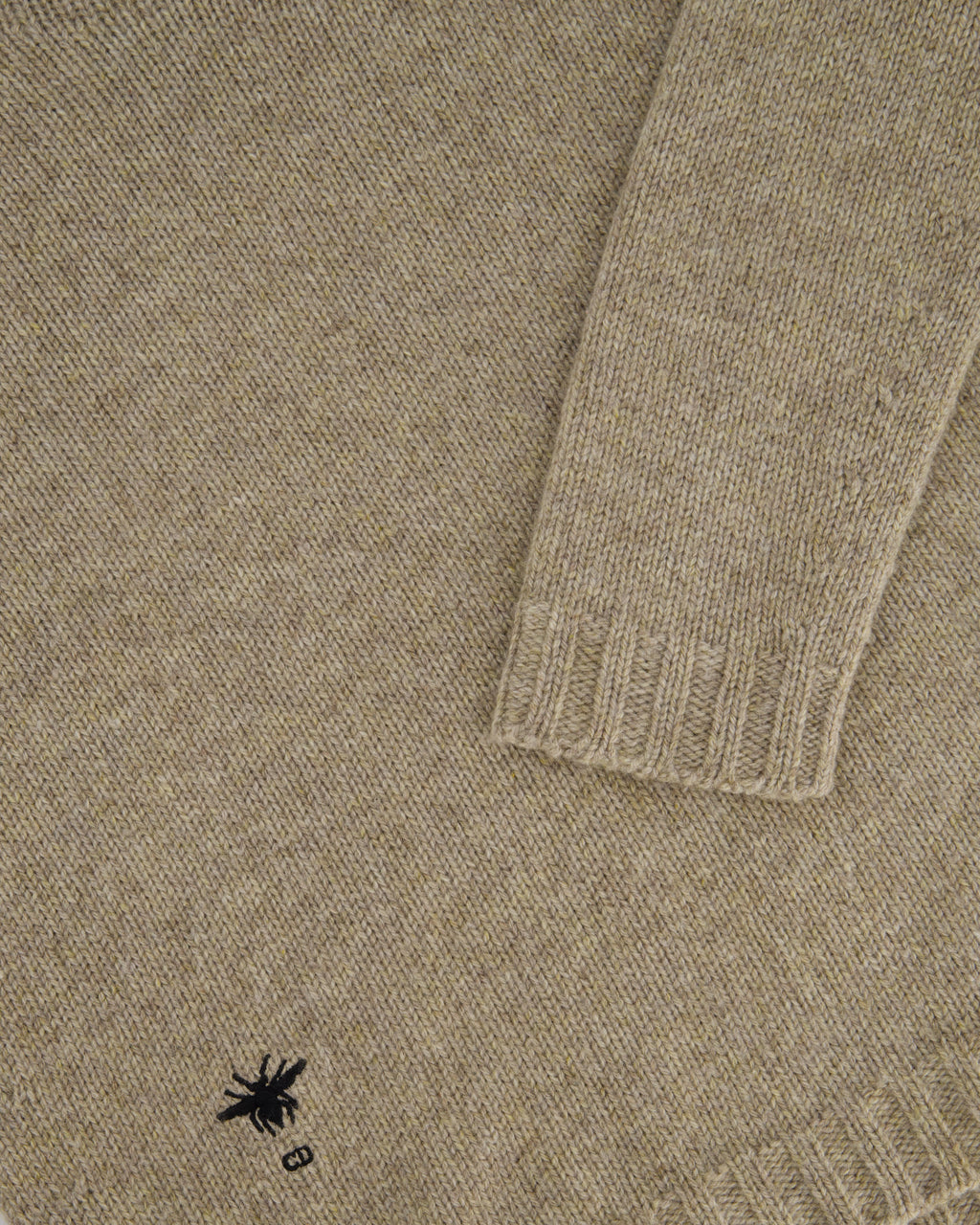 Christian Dior Beige Long Sleeve Cashmere Jumper with Bee Logo Detail Size FR 38 (UK 10)
