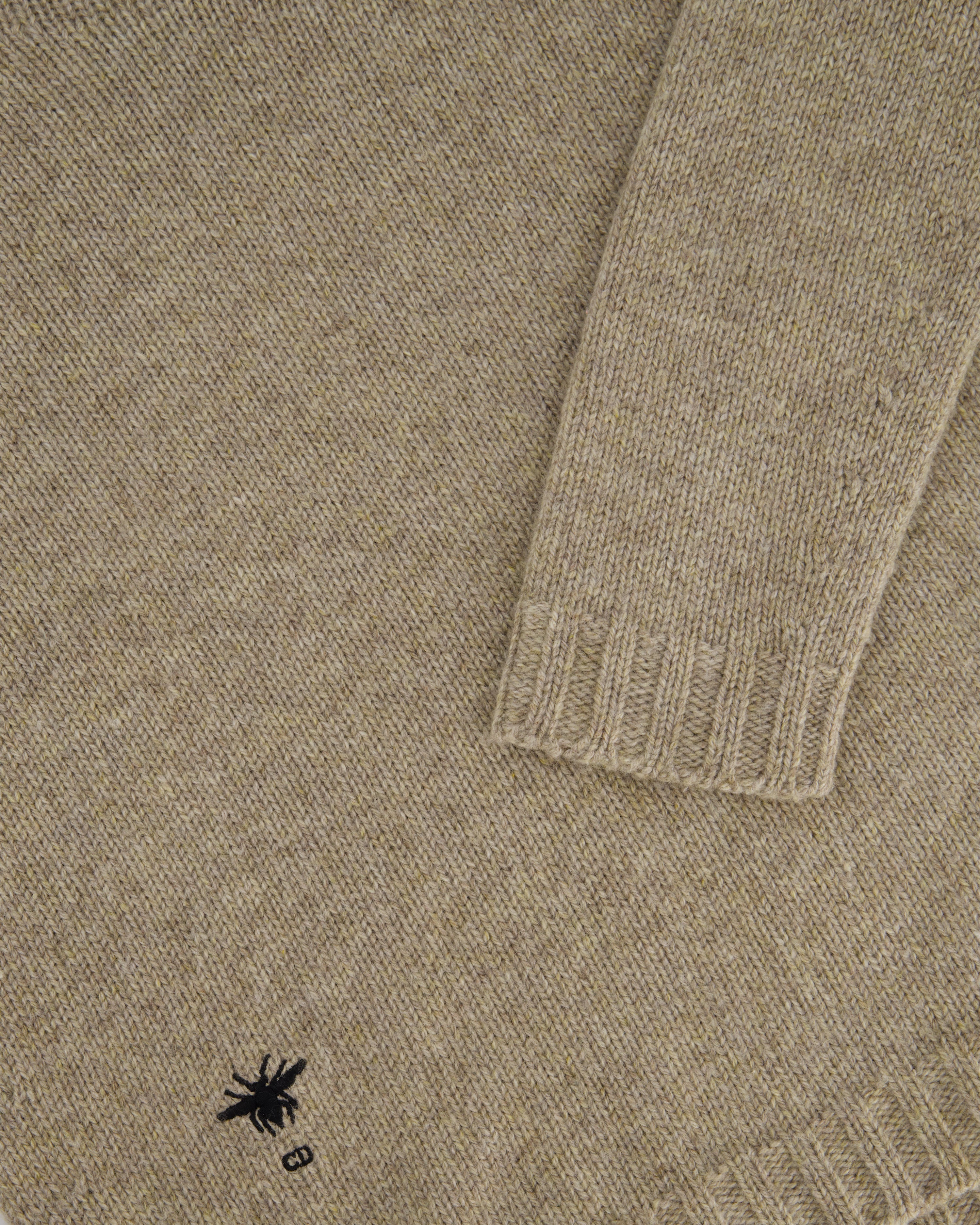 Christian Dior Beige Long Sleeve Cashmere Jumper with Bee Logo Detail Size FR 38 (UK 10)