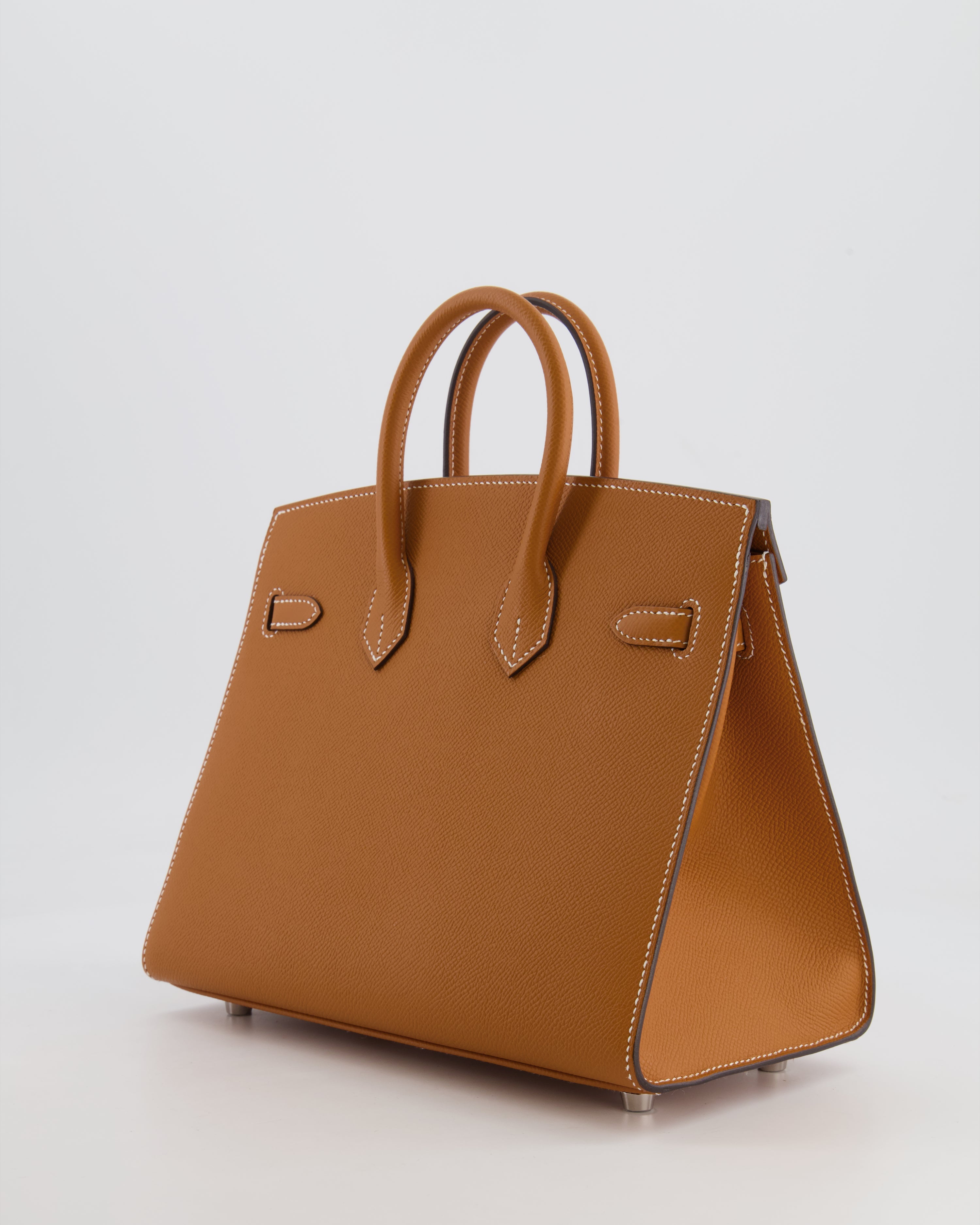 Hermès Birkin 25 Sellier Bag in Toffee Epsom Leather with Palladium Hardware
