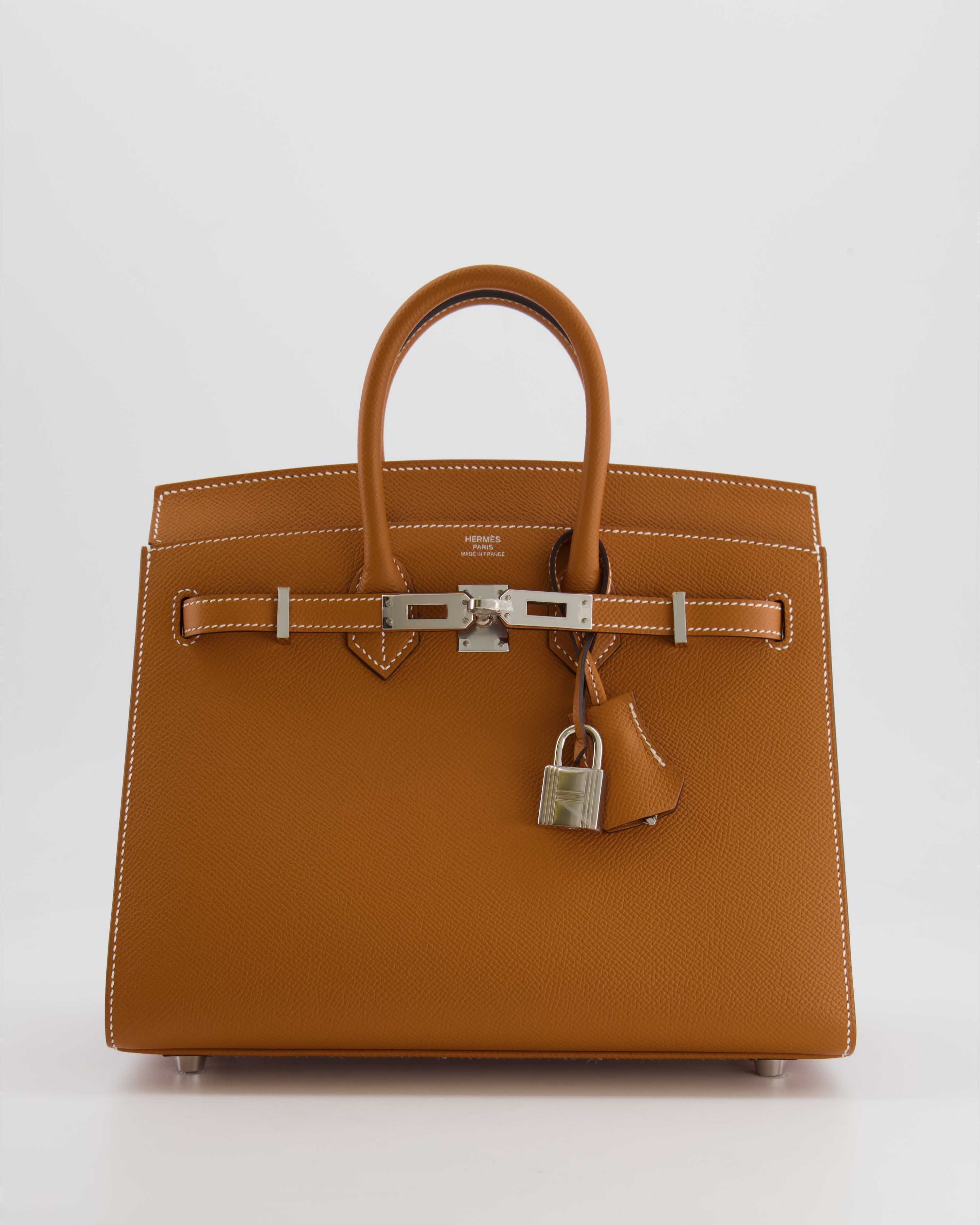 Hermès Birkin 25 Sellier Bag in Toffee Epsom Leather with Palladium Hardware