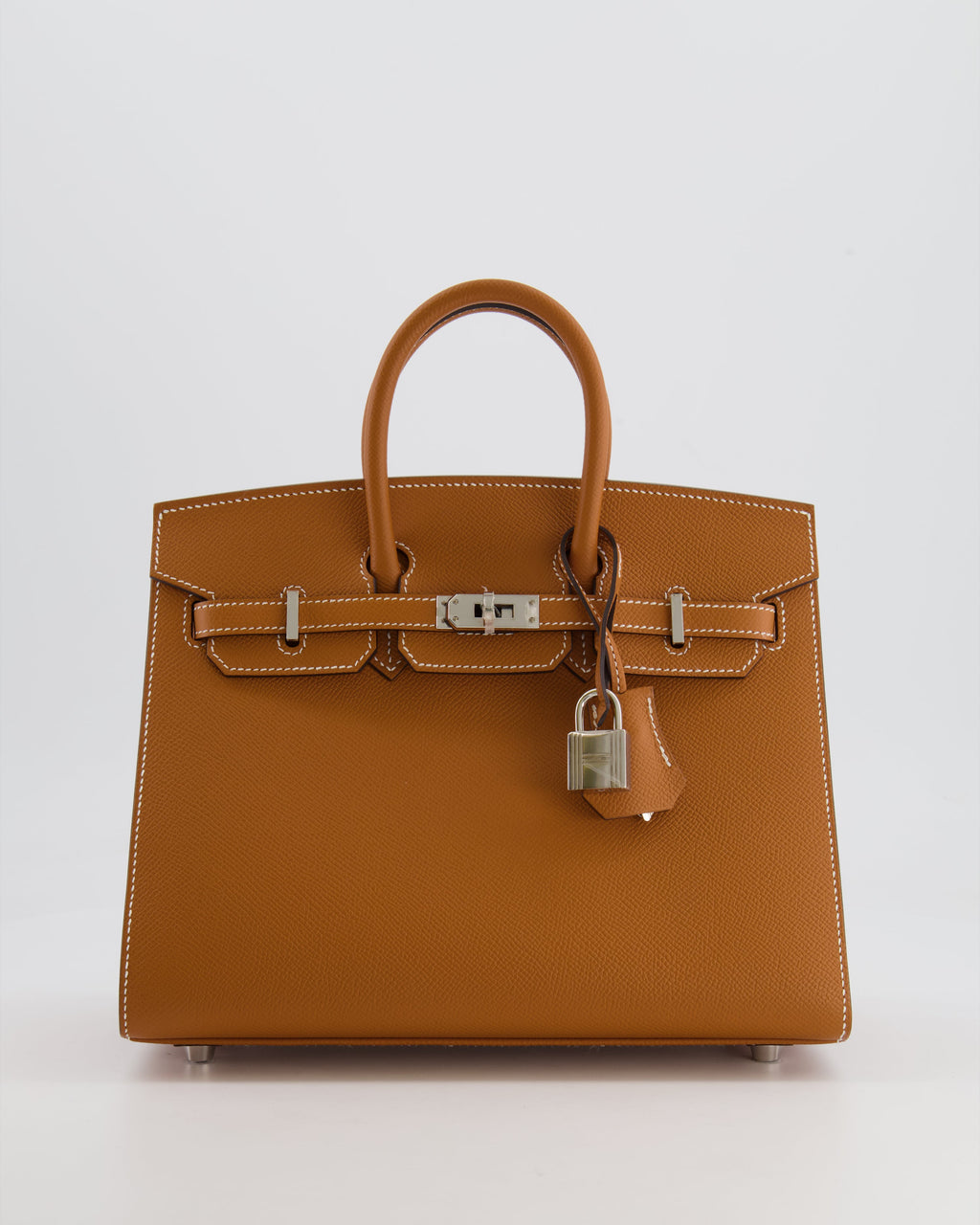 Hermès Birkin 25 Sellier Bag in Toffee Epsom Leather with Palladium Hardware