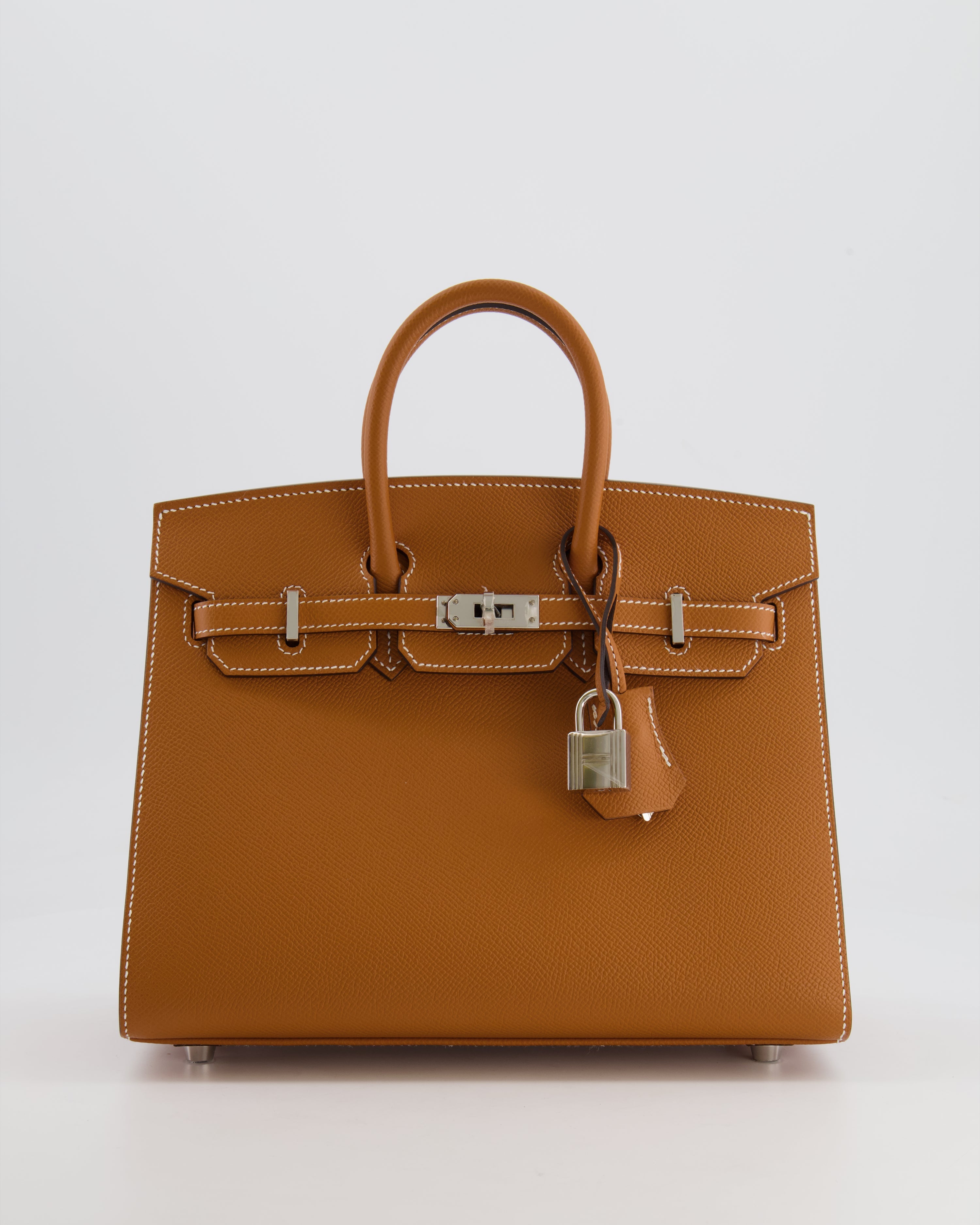 Hermès Birkin 25 Sellier Bag in Toffee Epsom Leather with Palladium Hardware