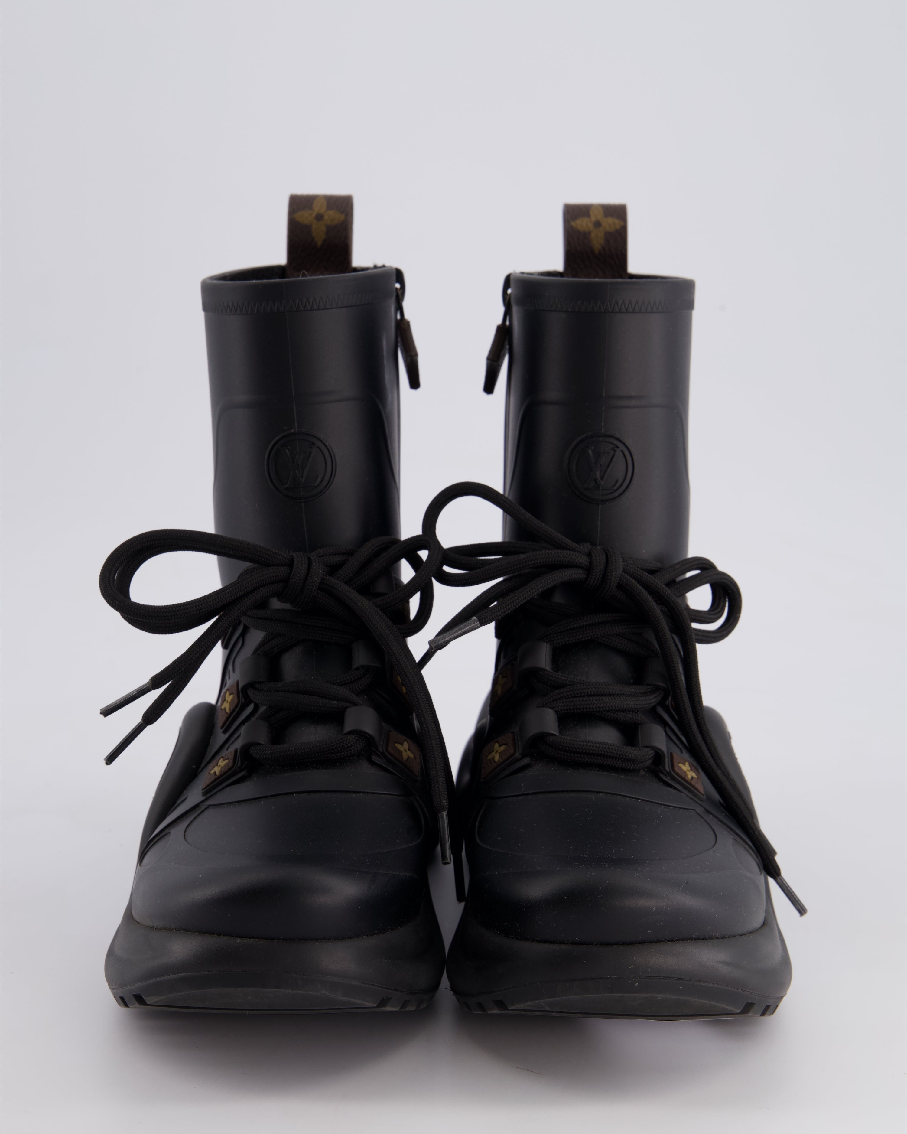 Louis Vuitton Black Archlight Rubber Boots Size EU 37