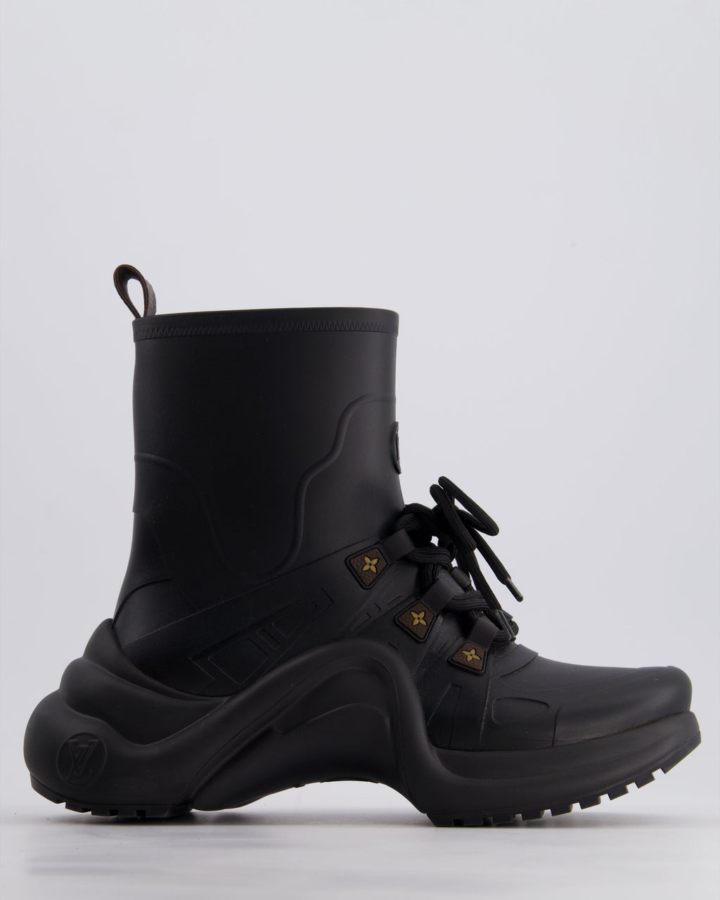 Louis Vuitton Black Archlight Rubber Boots Size EU 37