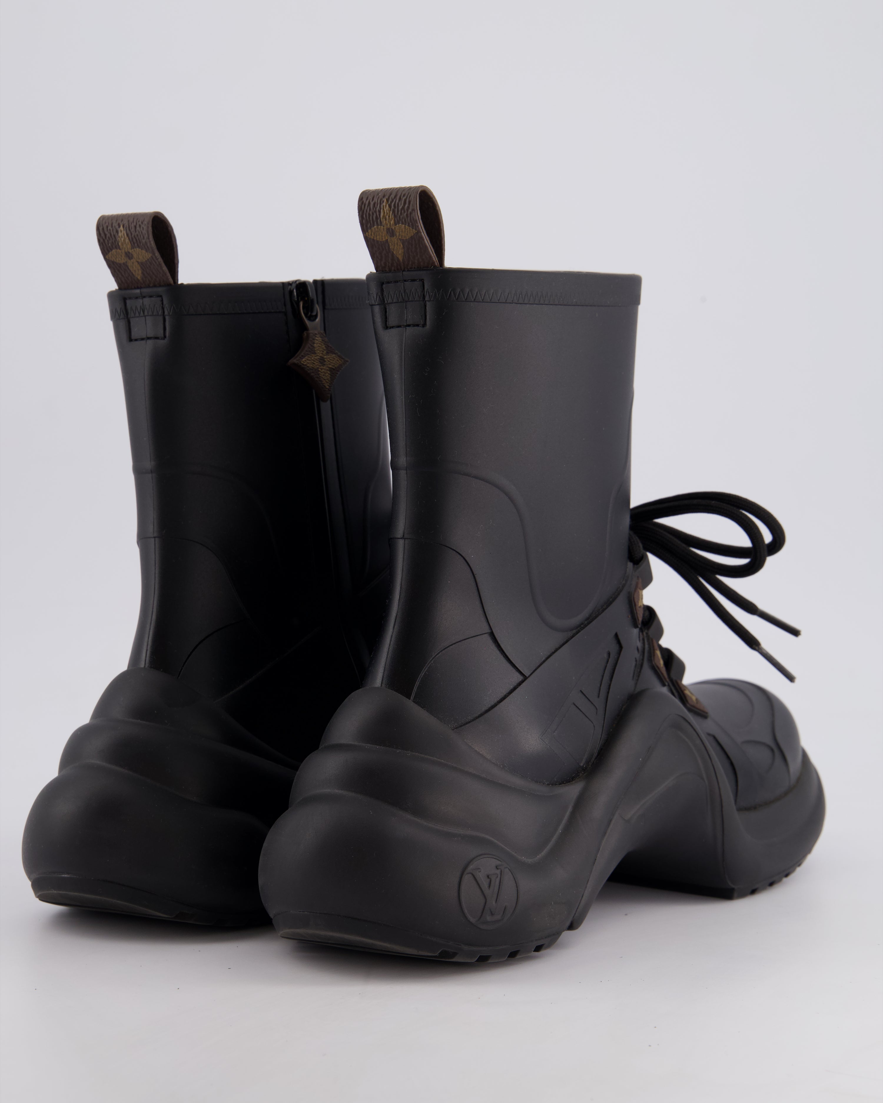 Louis Vuitton Black Archlight Rubber Boots Size EU 37