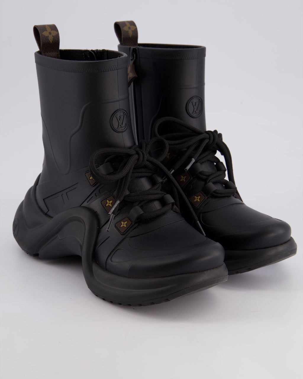 Louis Vuitton Black Archlight Rubber Boots Size EU 37