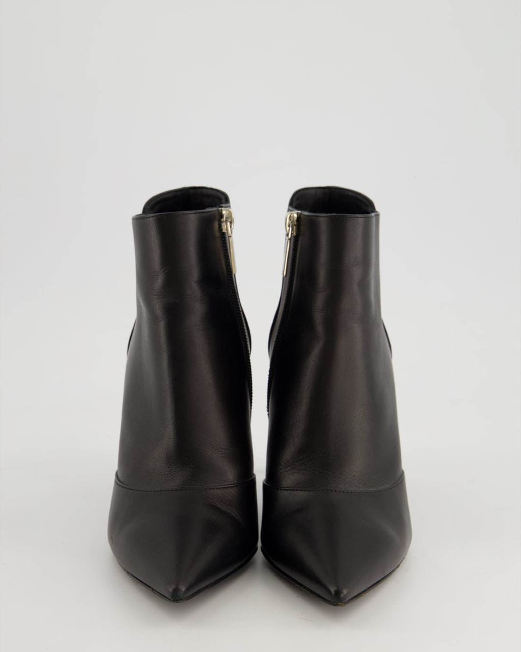 Christian Dior Stiletto Ankle Boots With Silver Metal Heel Detail Size EU 38.5