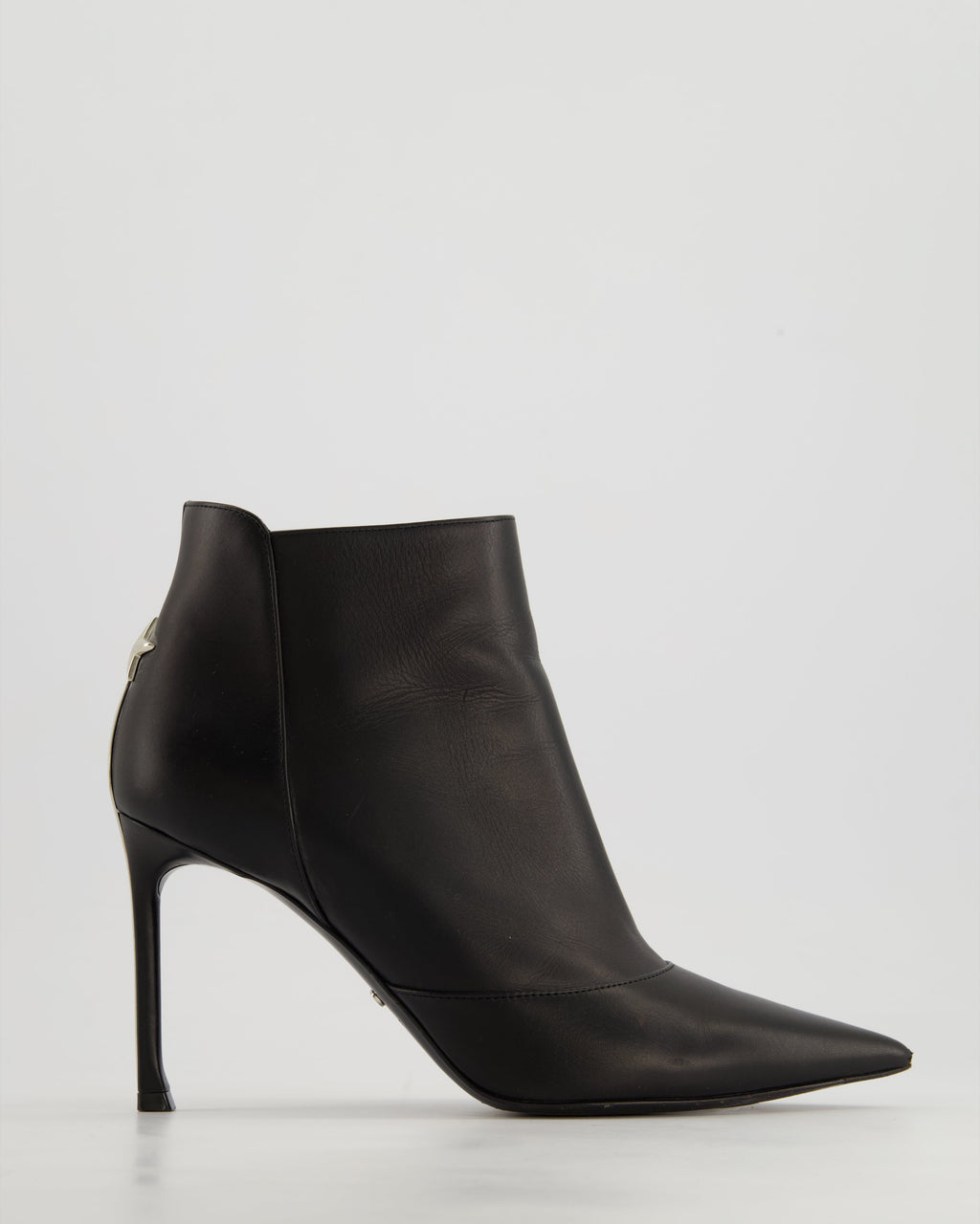 Christian Dior Stiletto Ankle Boots With Silver Metal Heel Detail Size EU 38.5