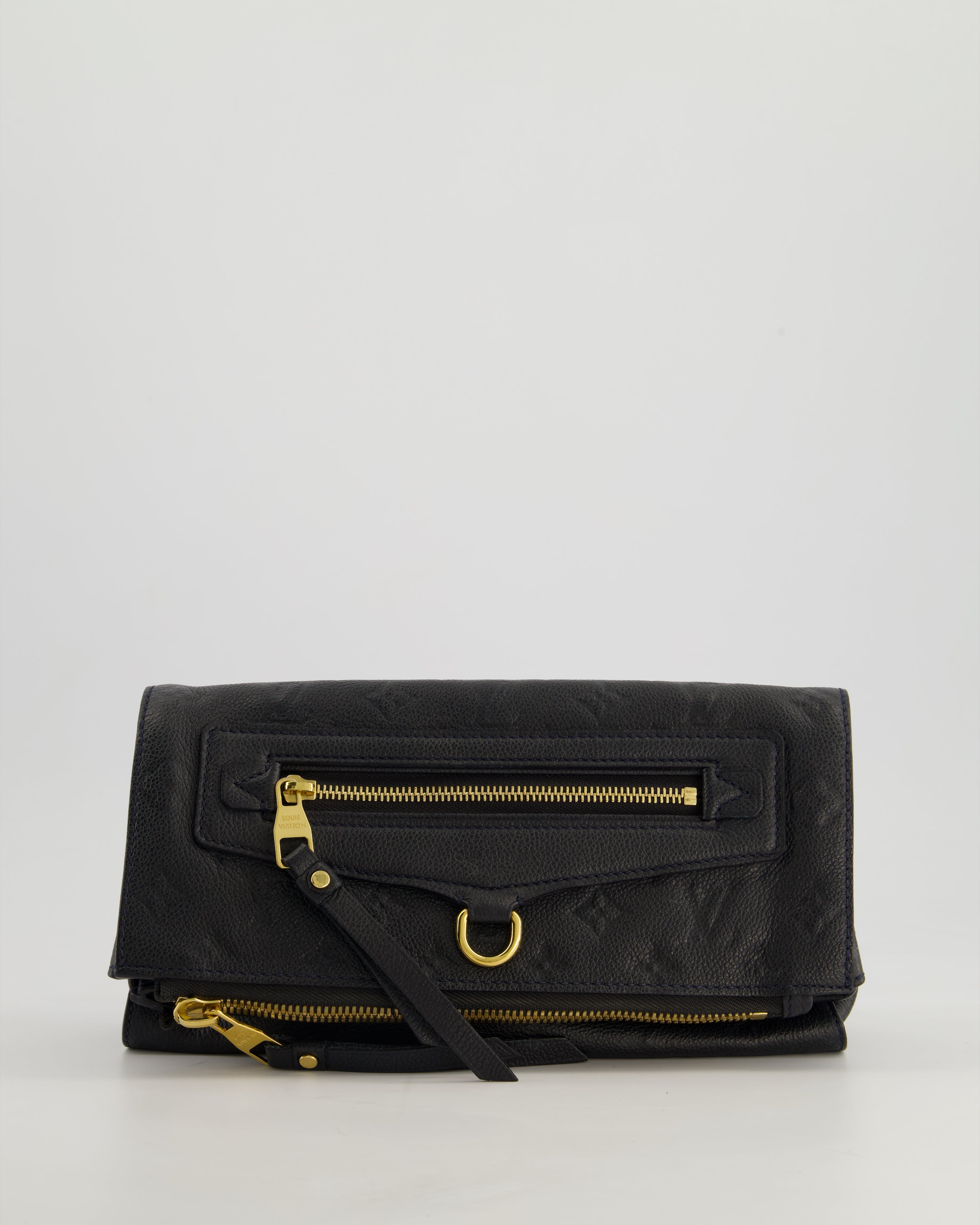 Louis Vuitton Navy Petillante Clutch Bag with Empreinte Leather and Gold Hardware