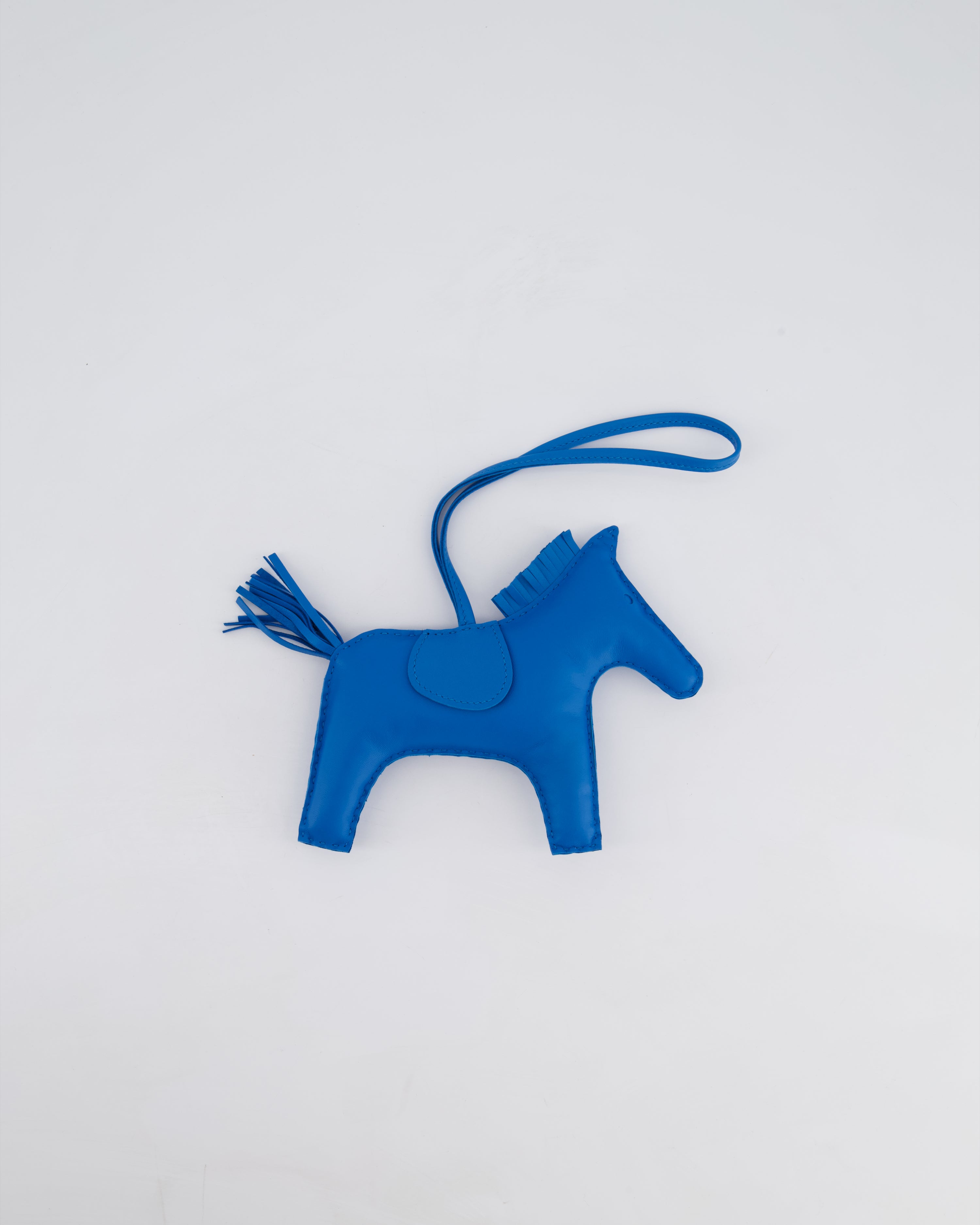 Hermès Rodeo GM Bag Charm in Bleu Zanzibar Milo Leather