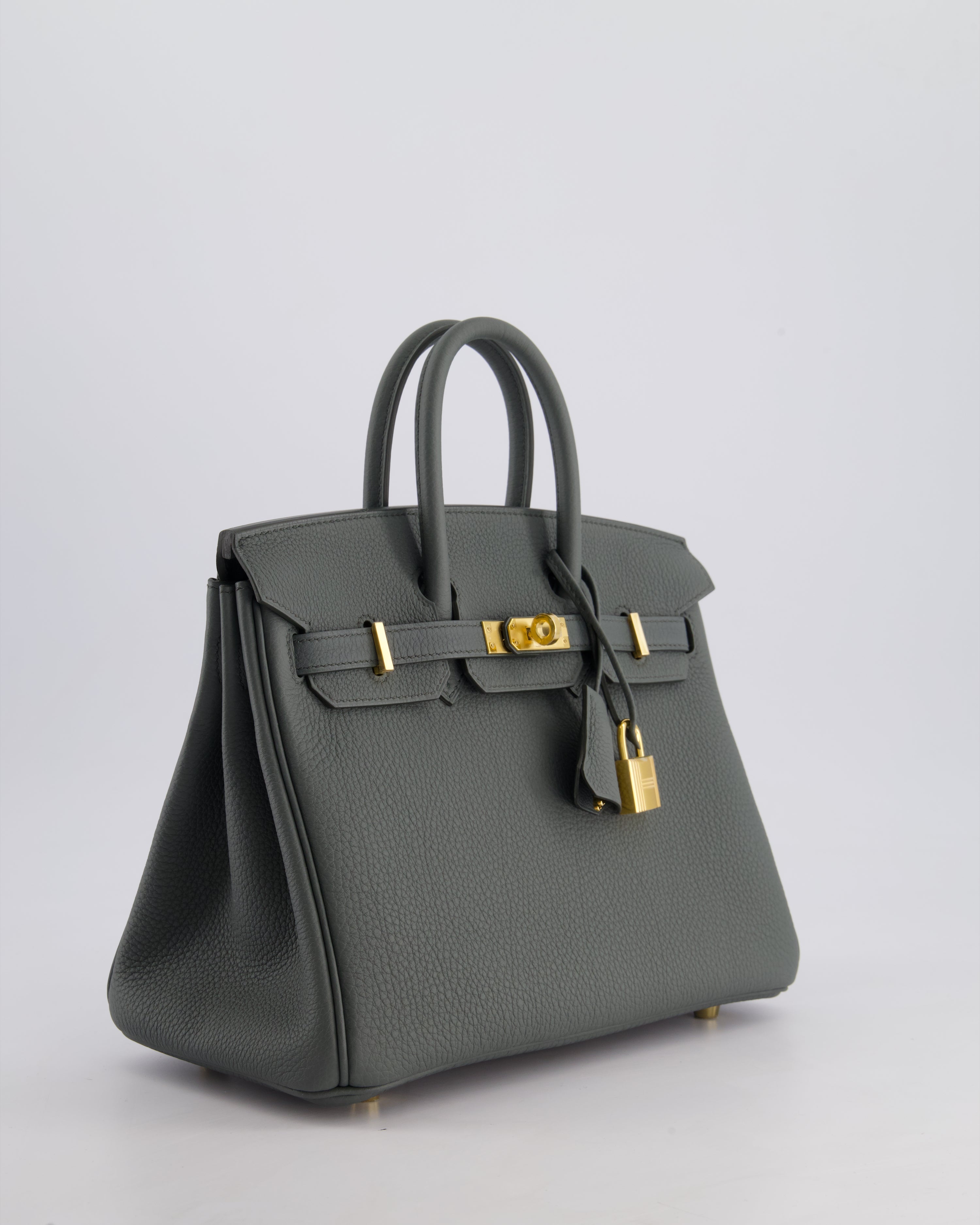 *SUPER HOT COLOUR* Hermès Birkin 25 Retourne Bag in Vert Amande Togo Leather with Gold Hardware
