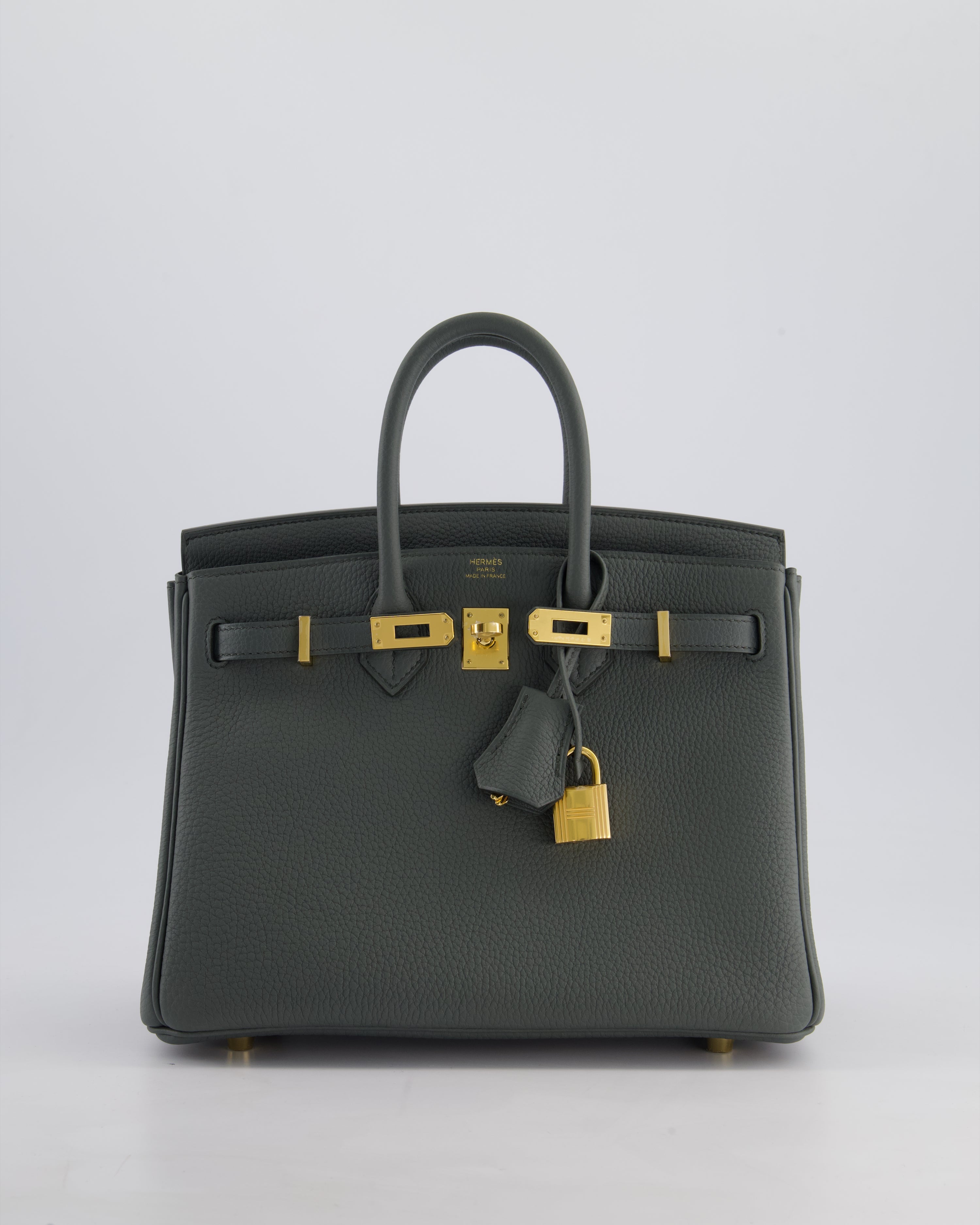 *SUPER HOT COLOUR* Hermès Birkin 25 Retourne Bag in Vert Amande Togo Leather with Gold Hardware