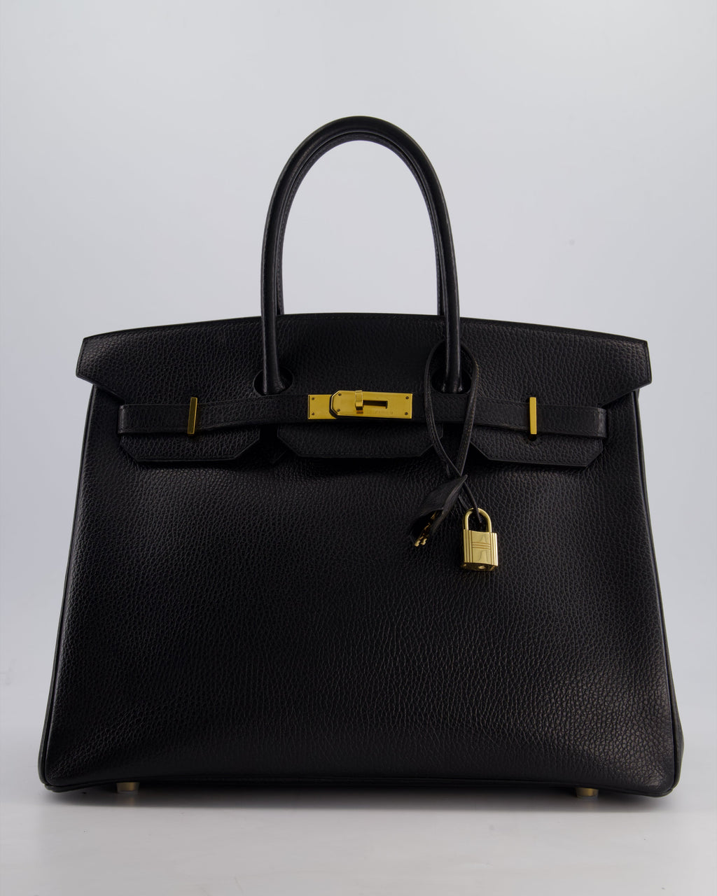 Hermès Birkin 35 Retourne Bag in Black Ardennes Leather with Gold Hardware