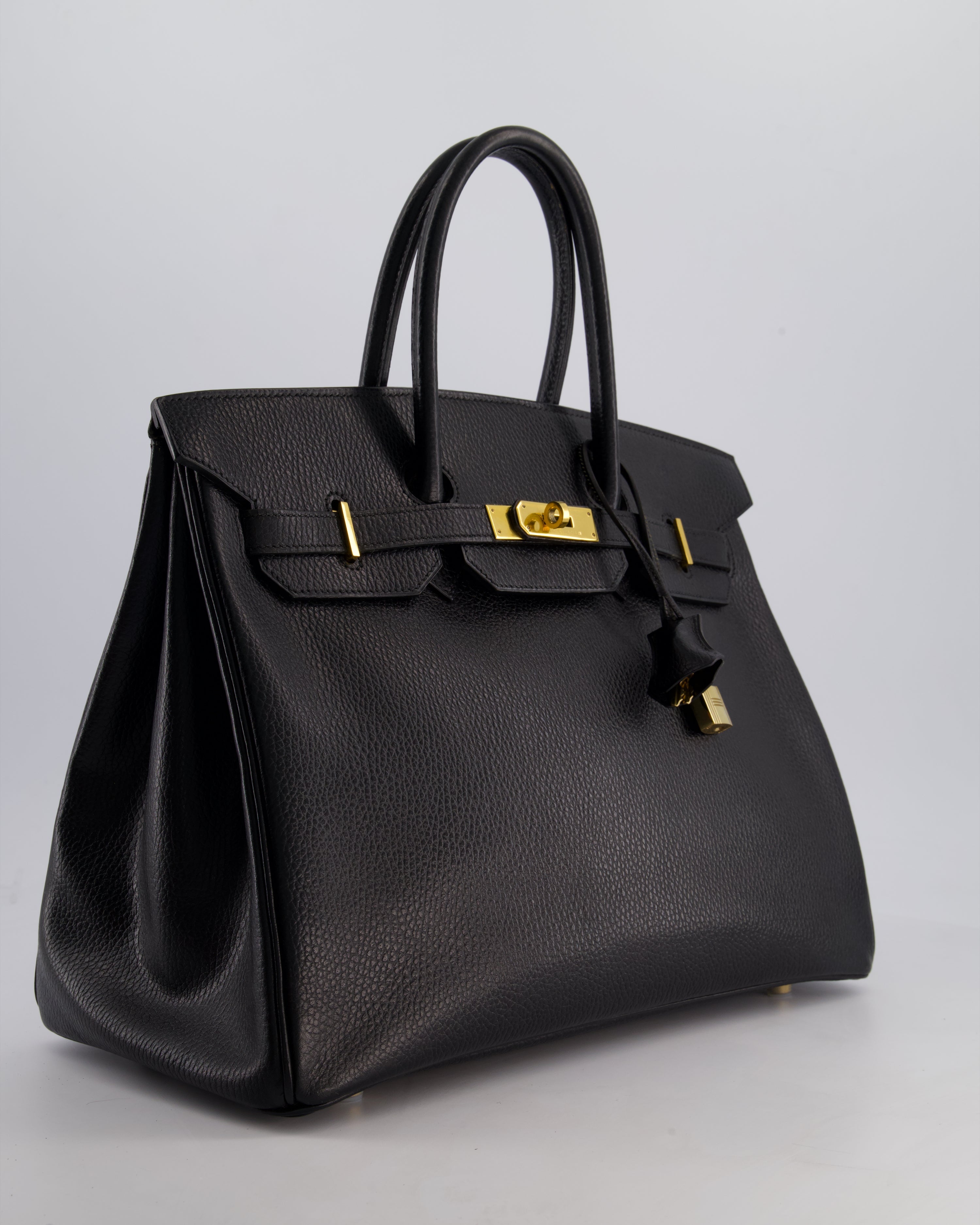 Hermès Birkin 35 Retourne Bag in Black Ardennes Leather with Gold Hardware