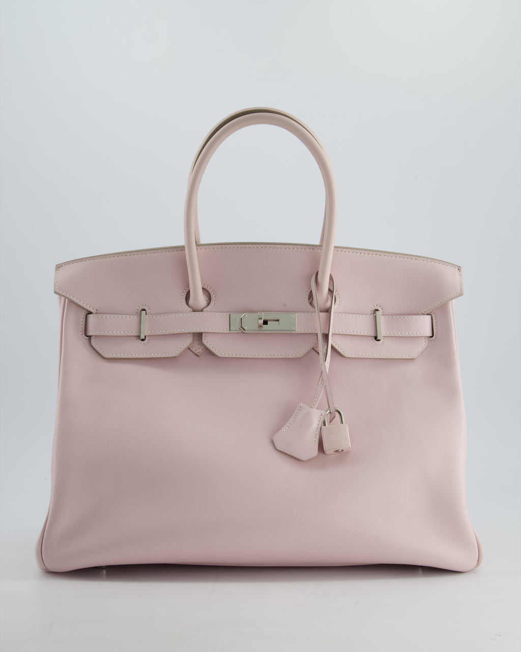 Hermès Birkin 35 Retourne Bag in Rose Dragee Swift Leather with Palladium Hardware