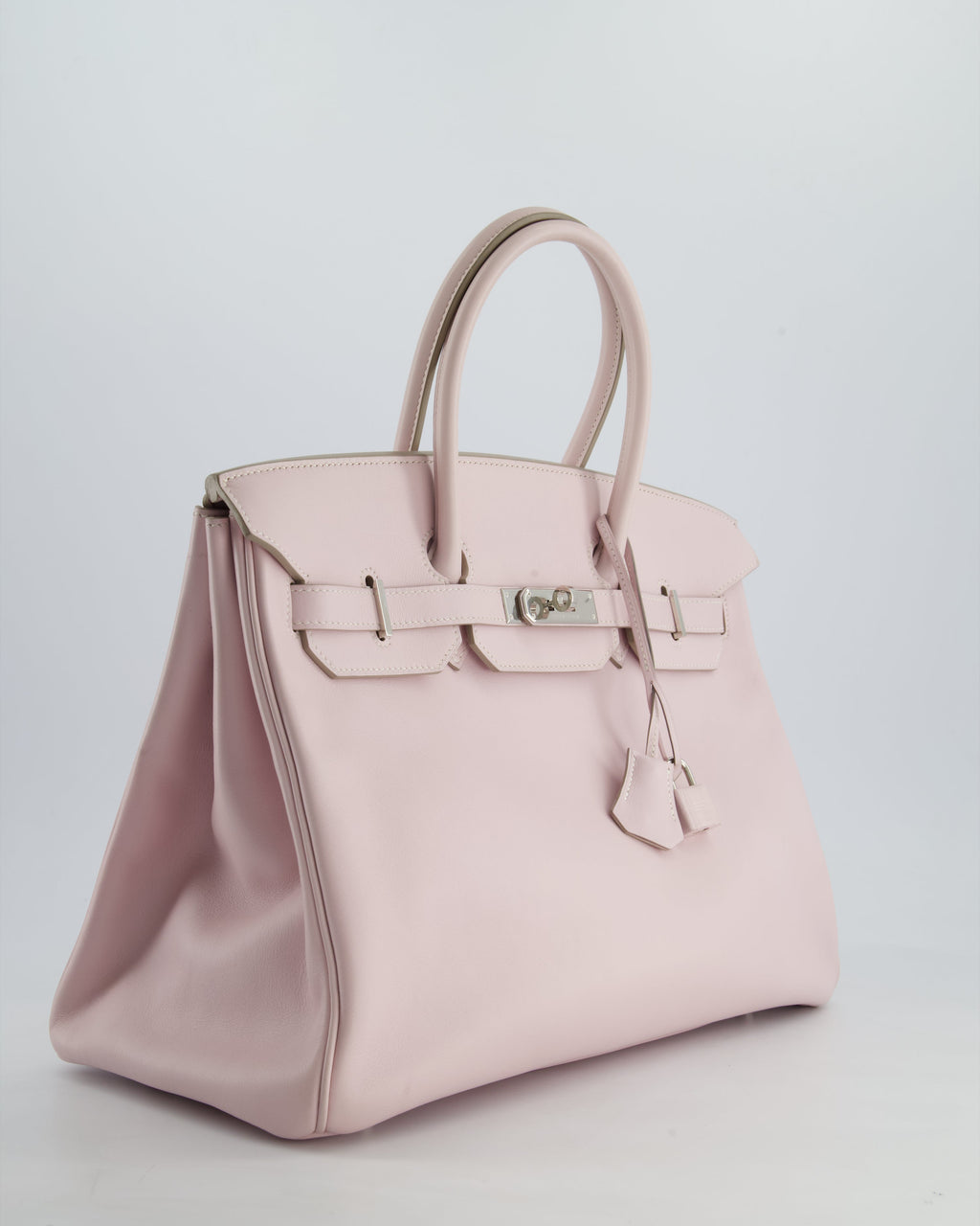 Hermès Birkin 35 Retourne Bag in Rose Dragee Swift Leather with Palladium Hardware