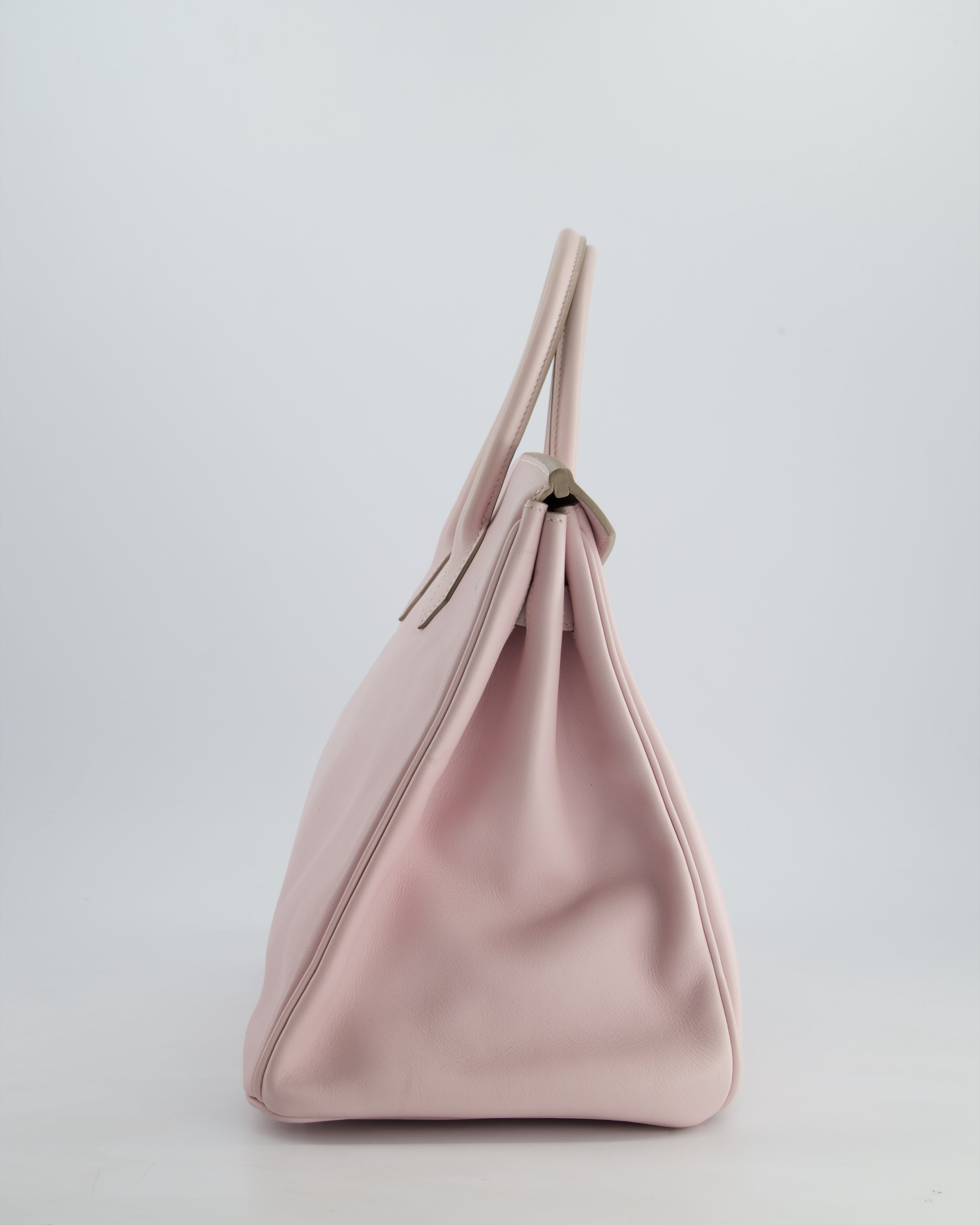 Hermès Birkin 35 Retourne Bag in Rose Dragee Swift Leather with Palladium Hardware
