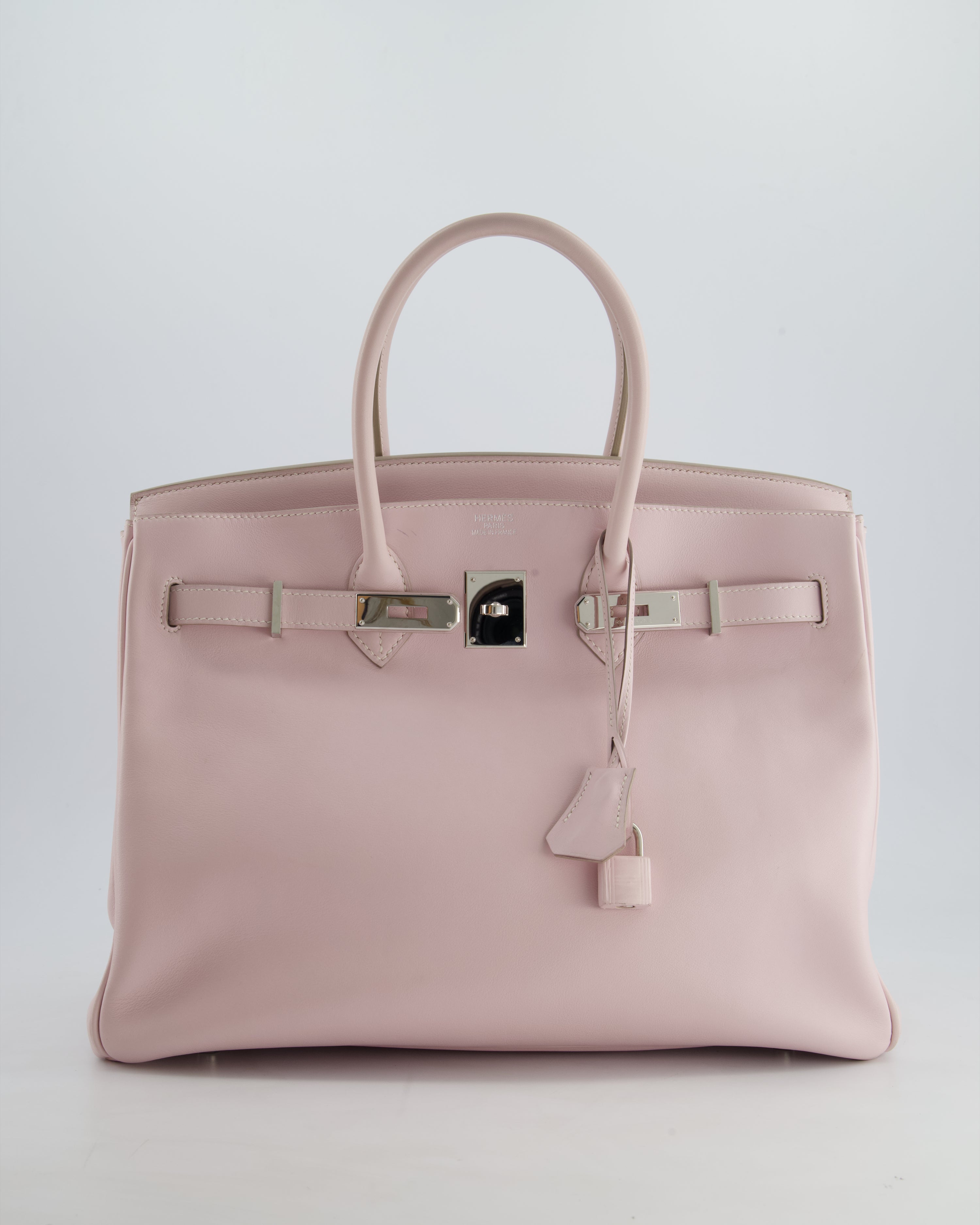 Hermès Birkin 35 Retourne Bag in Rose Dragee Swift Leather with Palladium Hardware