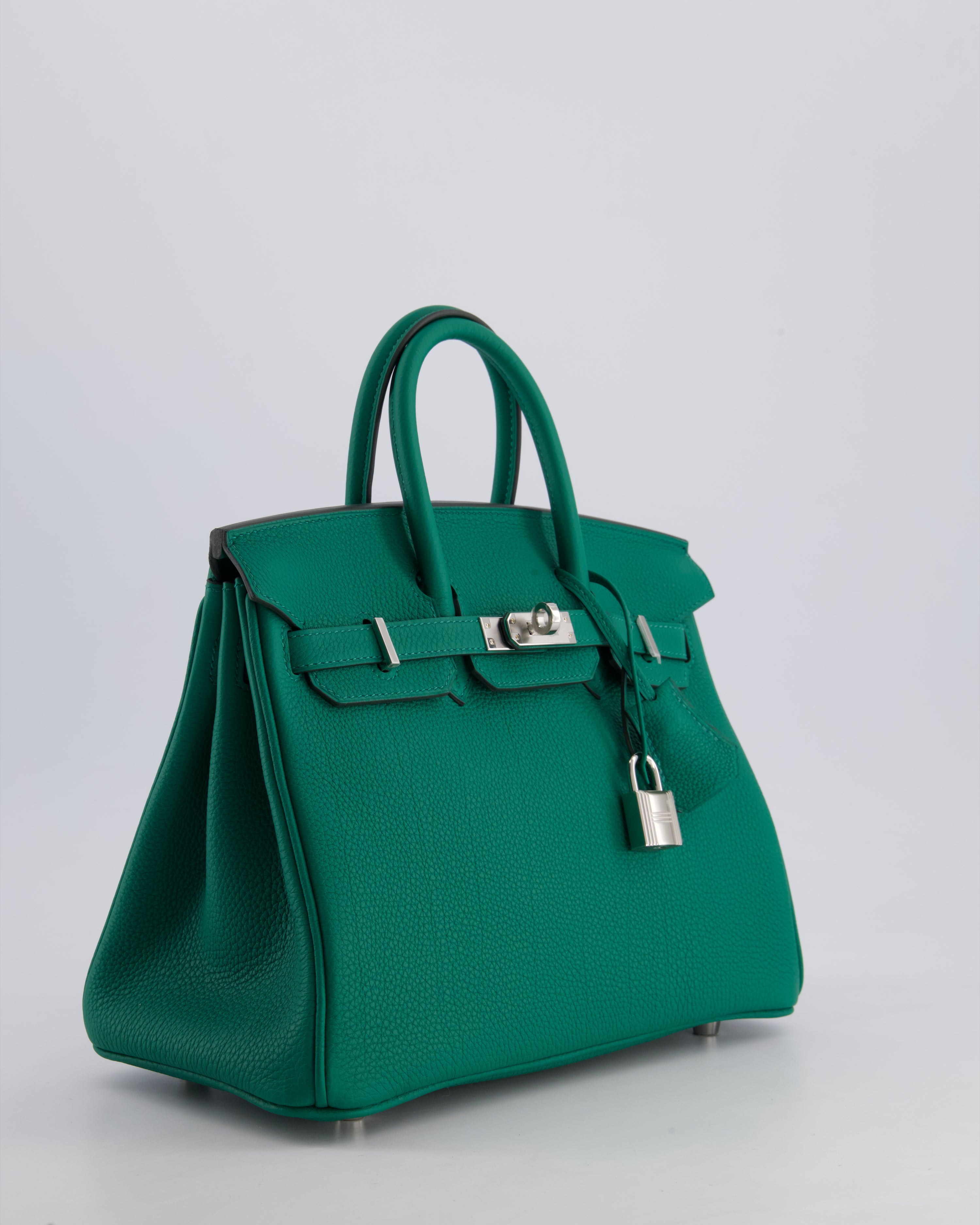 Hermès Birkin 25 Retourne Bag in Vert Vertigo Togo Leather with Palladium Hardware
