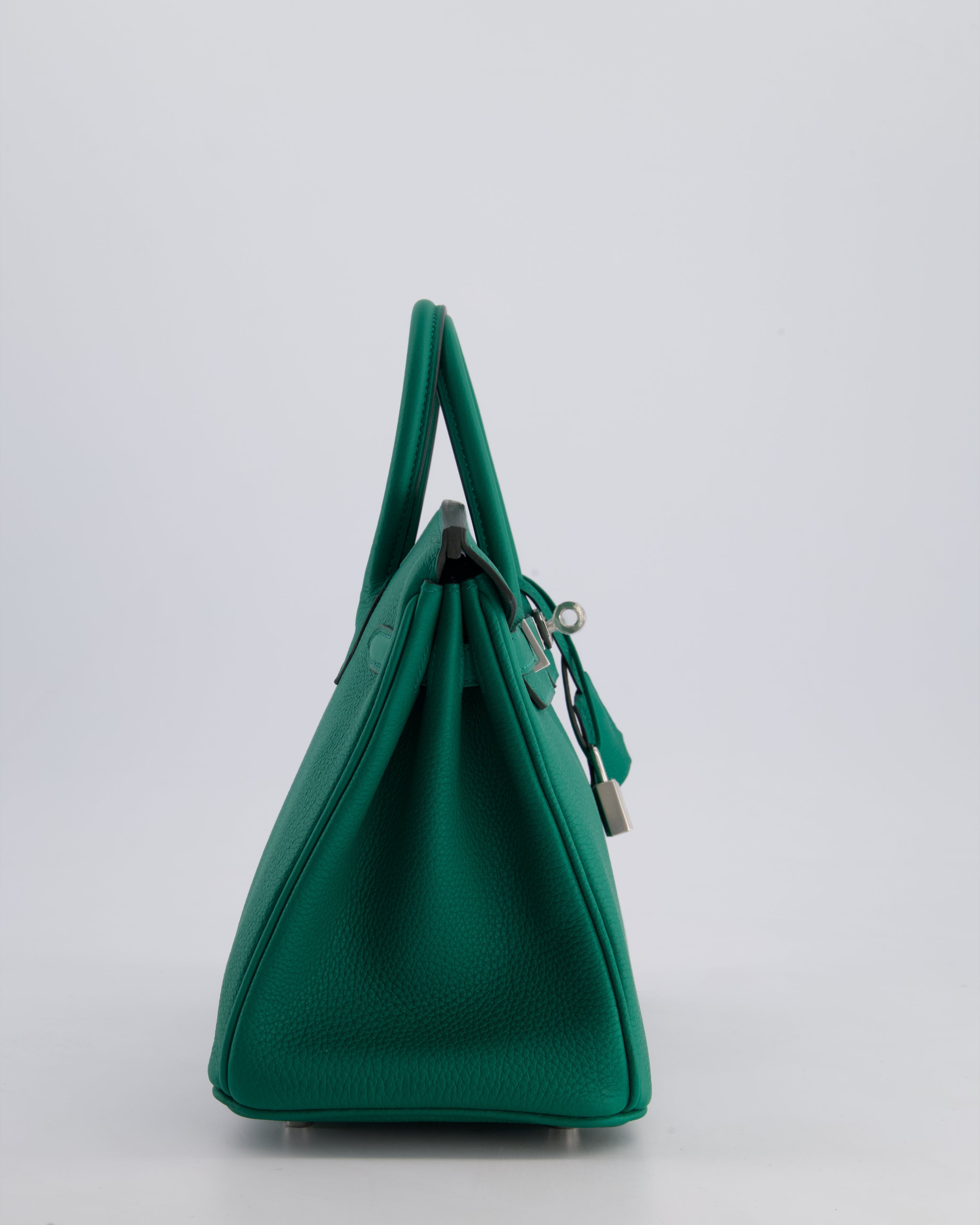 Hermès Birkin 25 Retourne Bag in Vert Vertigo Togo Leather with Palladium Hardware