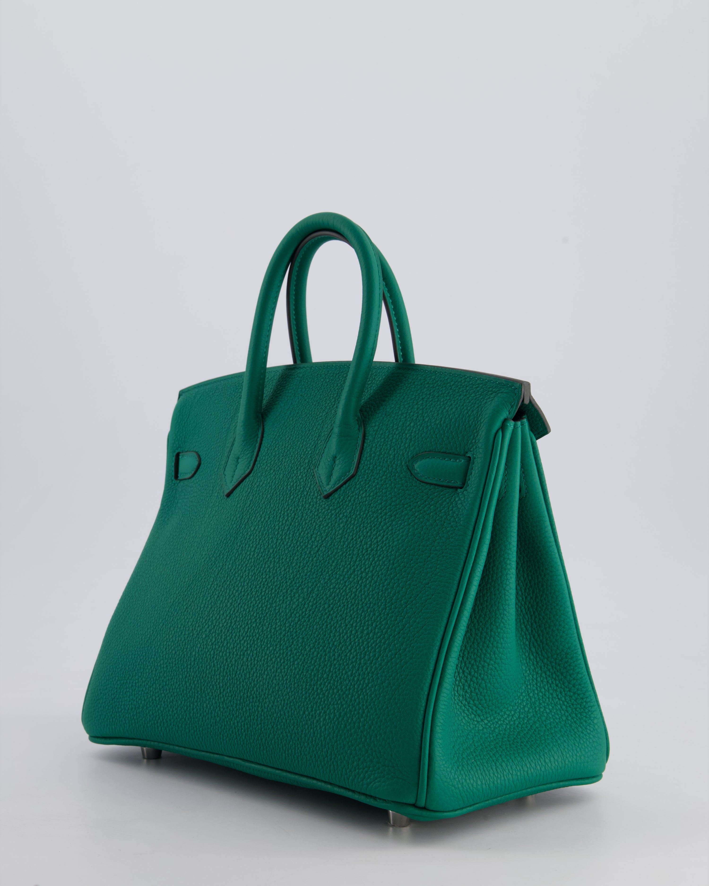 Hermès Birkin 25 Retourne Bag in Vert Vertigo Togo Leather with Palladium Hardware