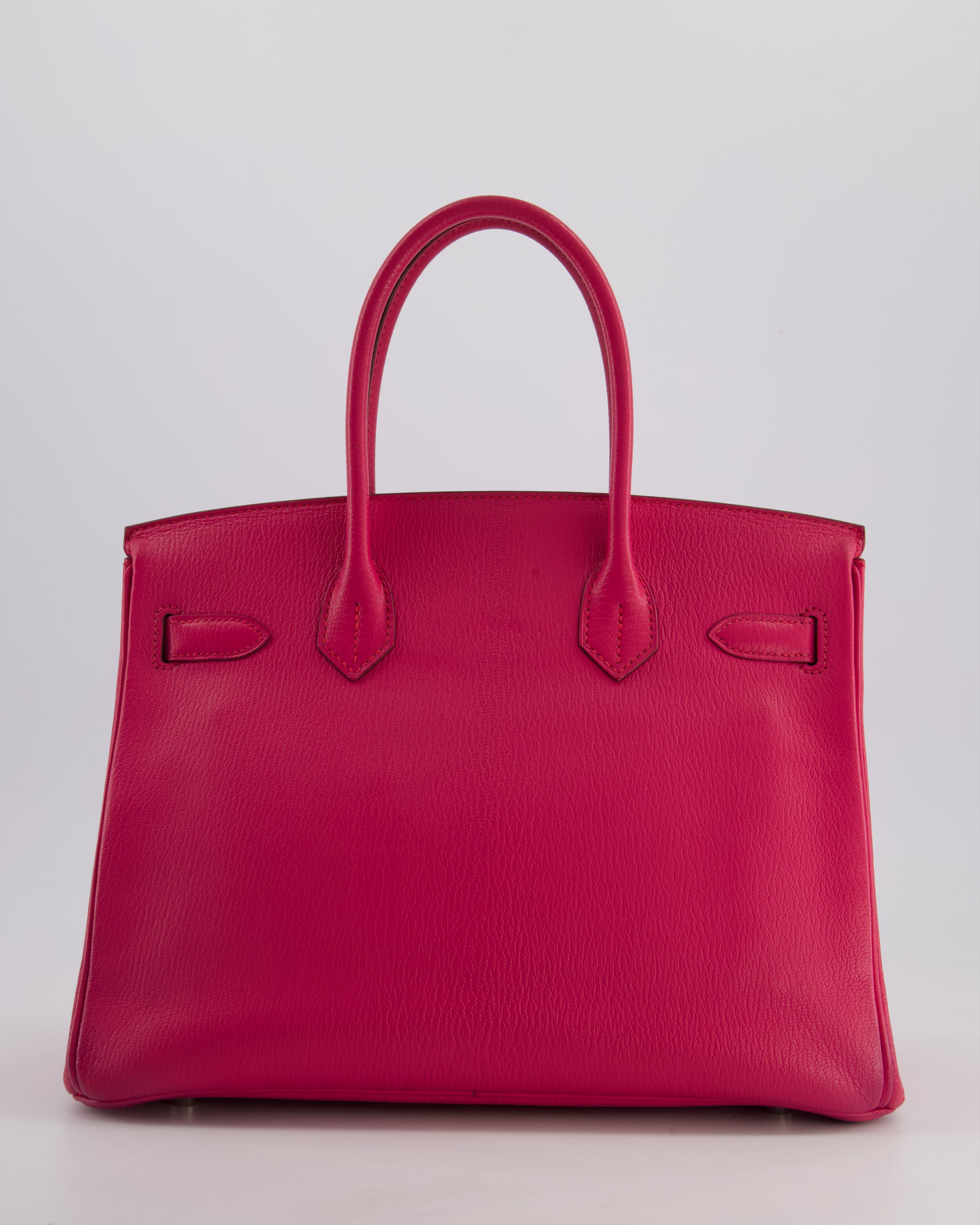 *FIRE PRICE & HOT* Hermès Birkin 30 Retourne Bag in Rose Shocking Chèvre Mysore Leather with Palladium Hardware