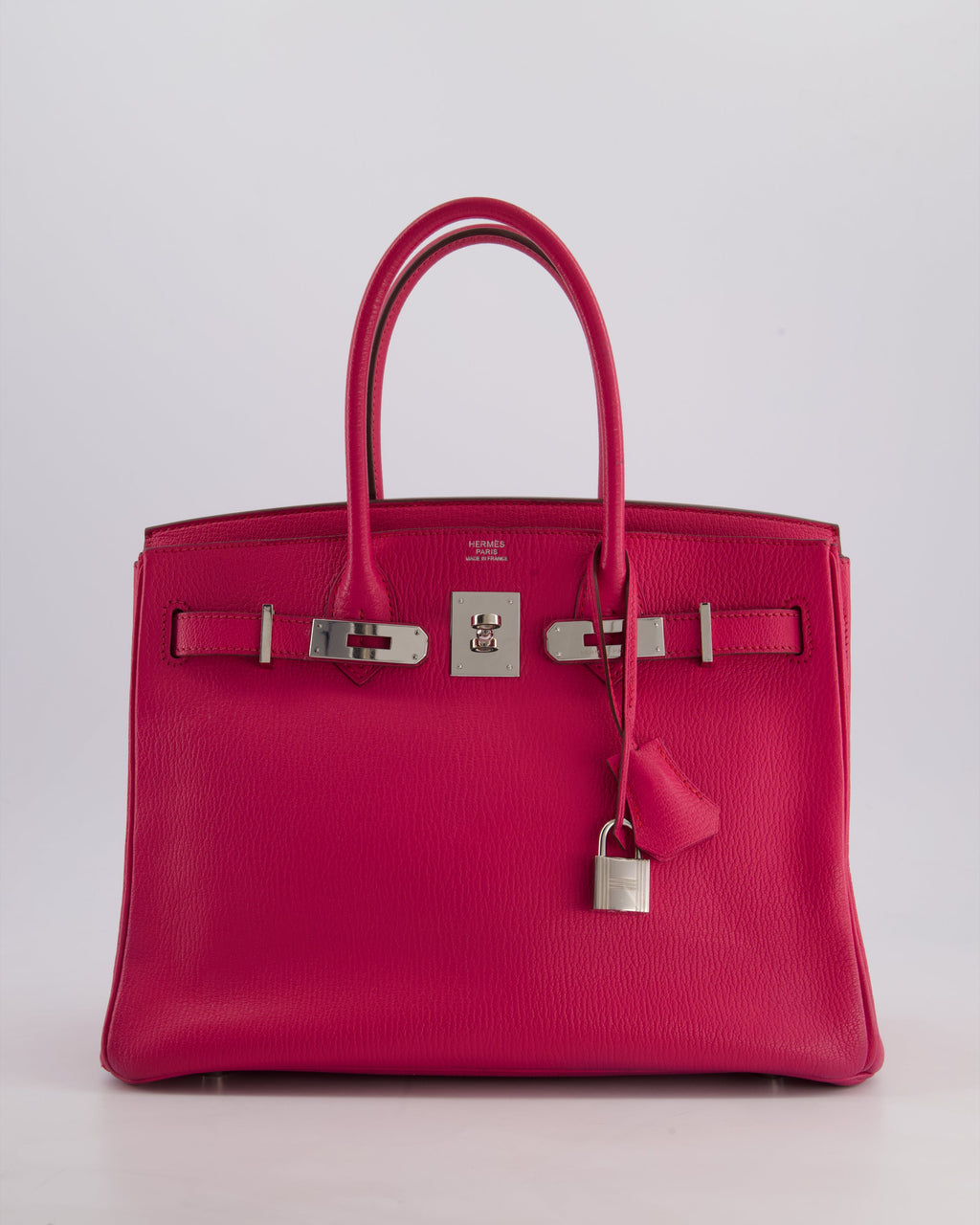 *FIRE PRICE & HOT* Hermès Birkin 30 Retourne Bag in Rose Shocking Chèvre Mysore Leather with Palladium Hardware