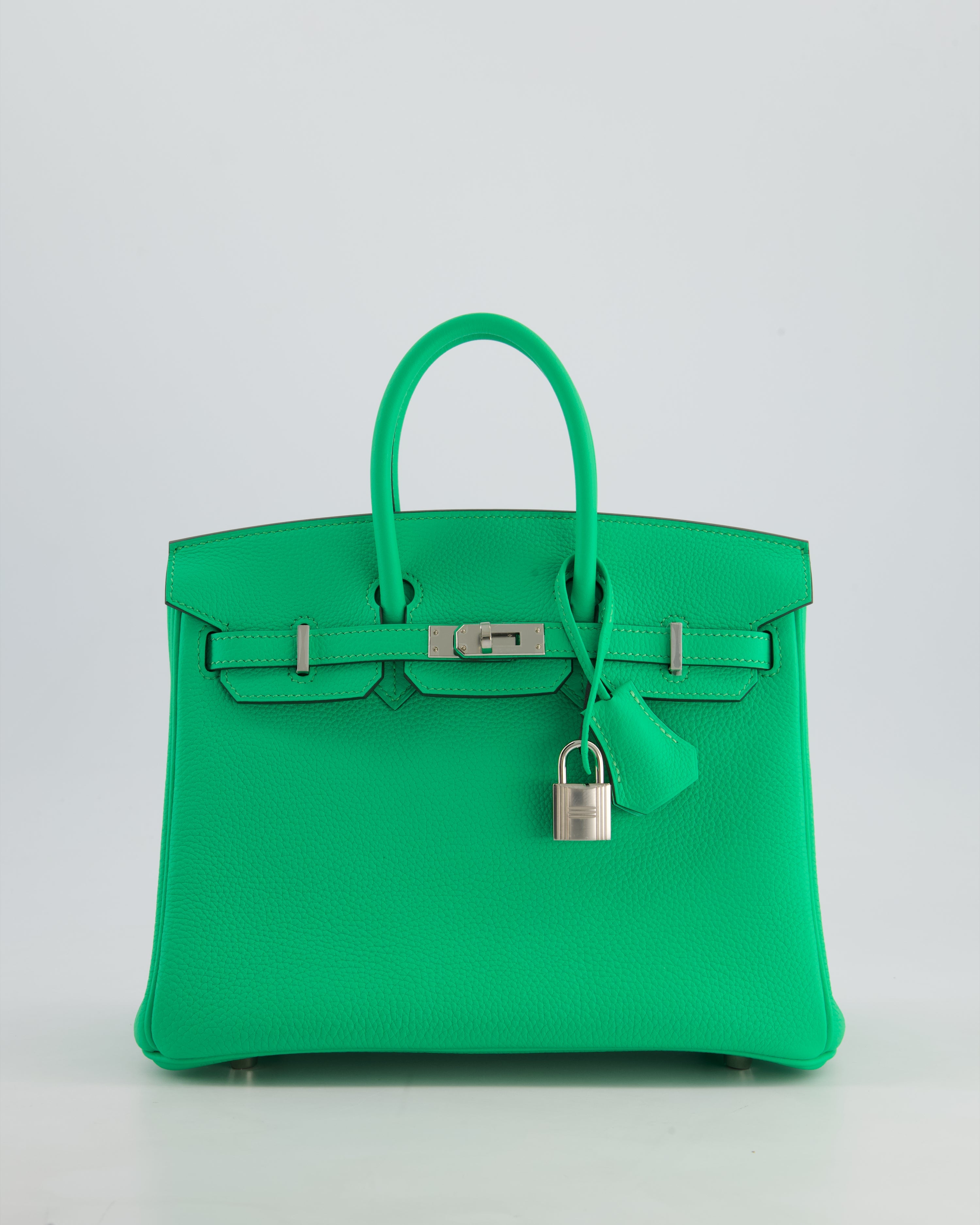 Hermès Birkin 25 Retourne Bag in Vert Comics Togo Leather with Palladium Hardware