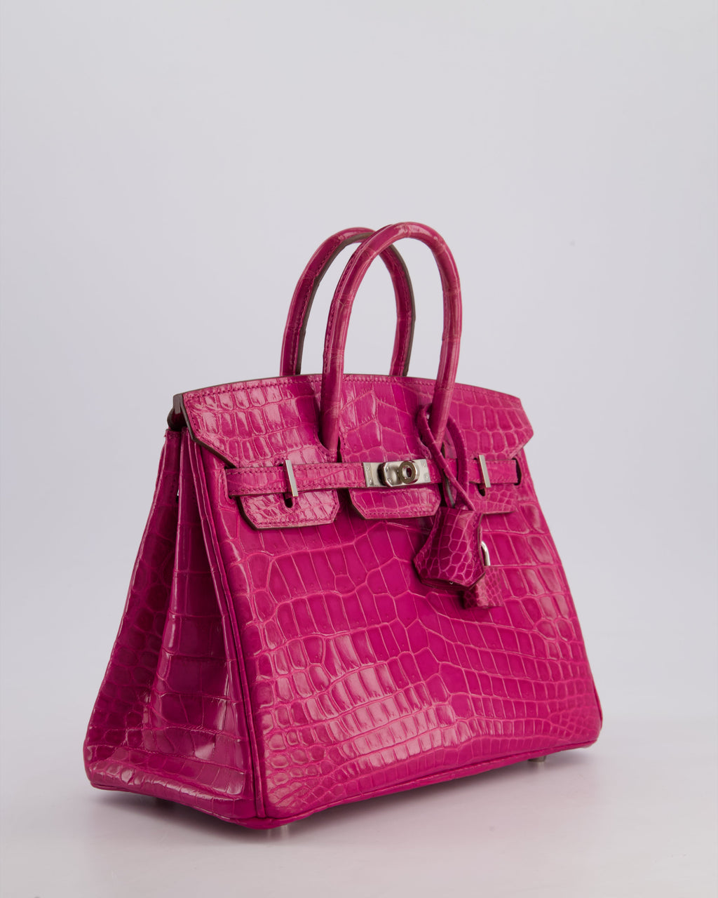 *RARE* Hermès Birkin 25 Retourne Bag in Rose Scheherezade Niloticus Porosus with Palladium Hardware