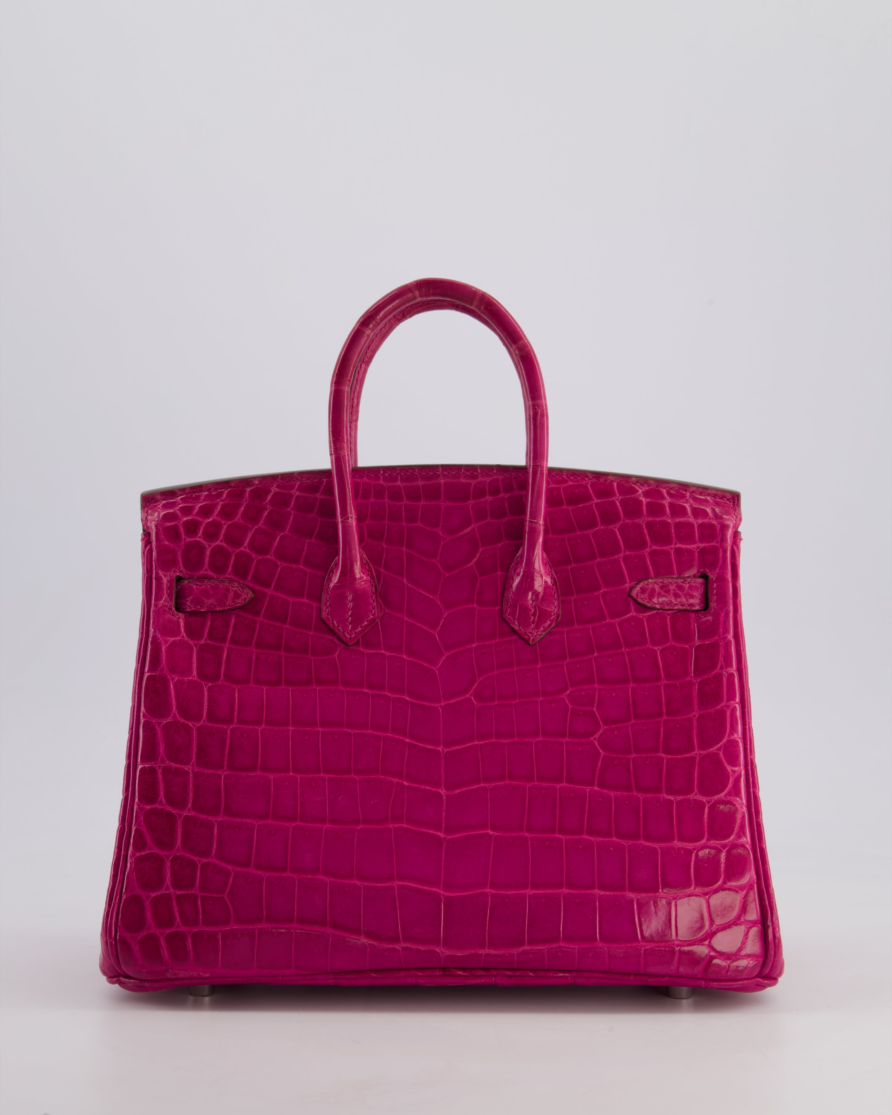 *RARE* Hermès Birkin 25 Retourne Bag in Rose Scheherezade Niloticus Porosus with Palladium Hardware