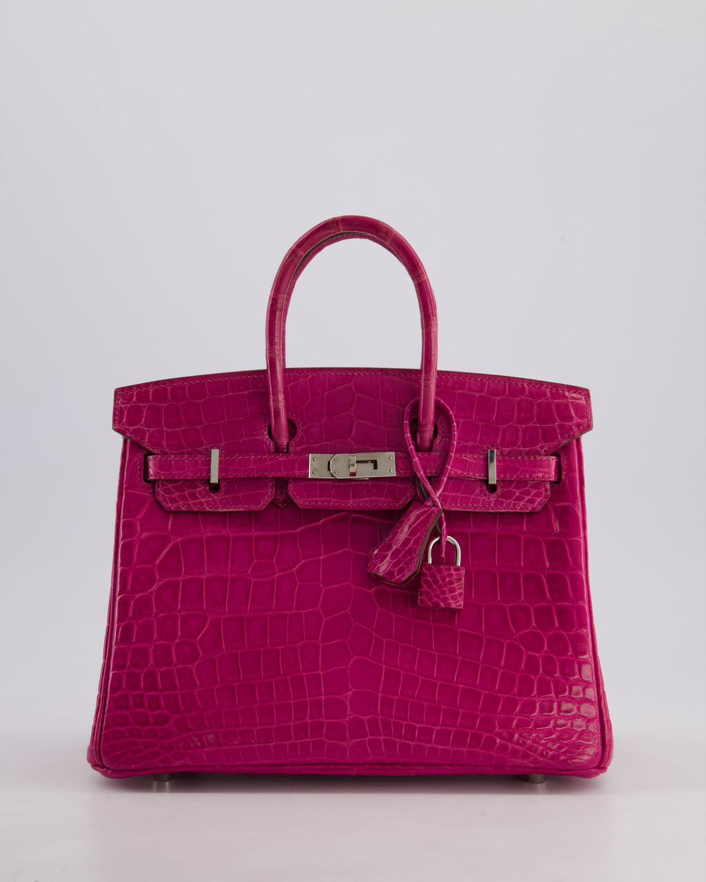*RARE* Hermès Birkin 25 Retourne Bag in Rose Scheherezade Niloticus Porosus with Palladium Hardware