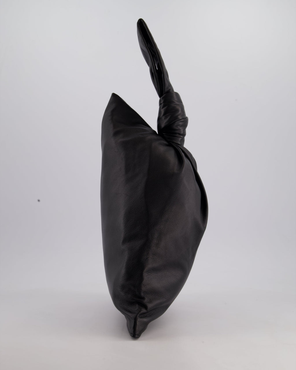 Bottega Veneta Large Black Calfskin Leather Knot Clutch Bag