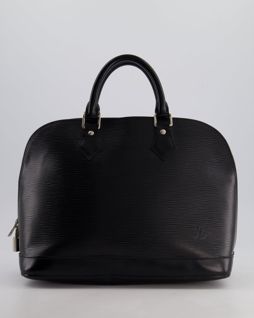 Louis Vuitton Alma PM Bag in Black Epi Leather with Silver Hardware