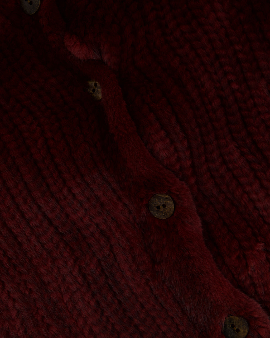 Christian Dior Burgundy Mink Long Sleeve Button Down Jumper with High Neck Size FR 38 (UK 10)