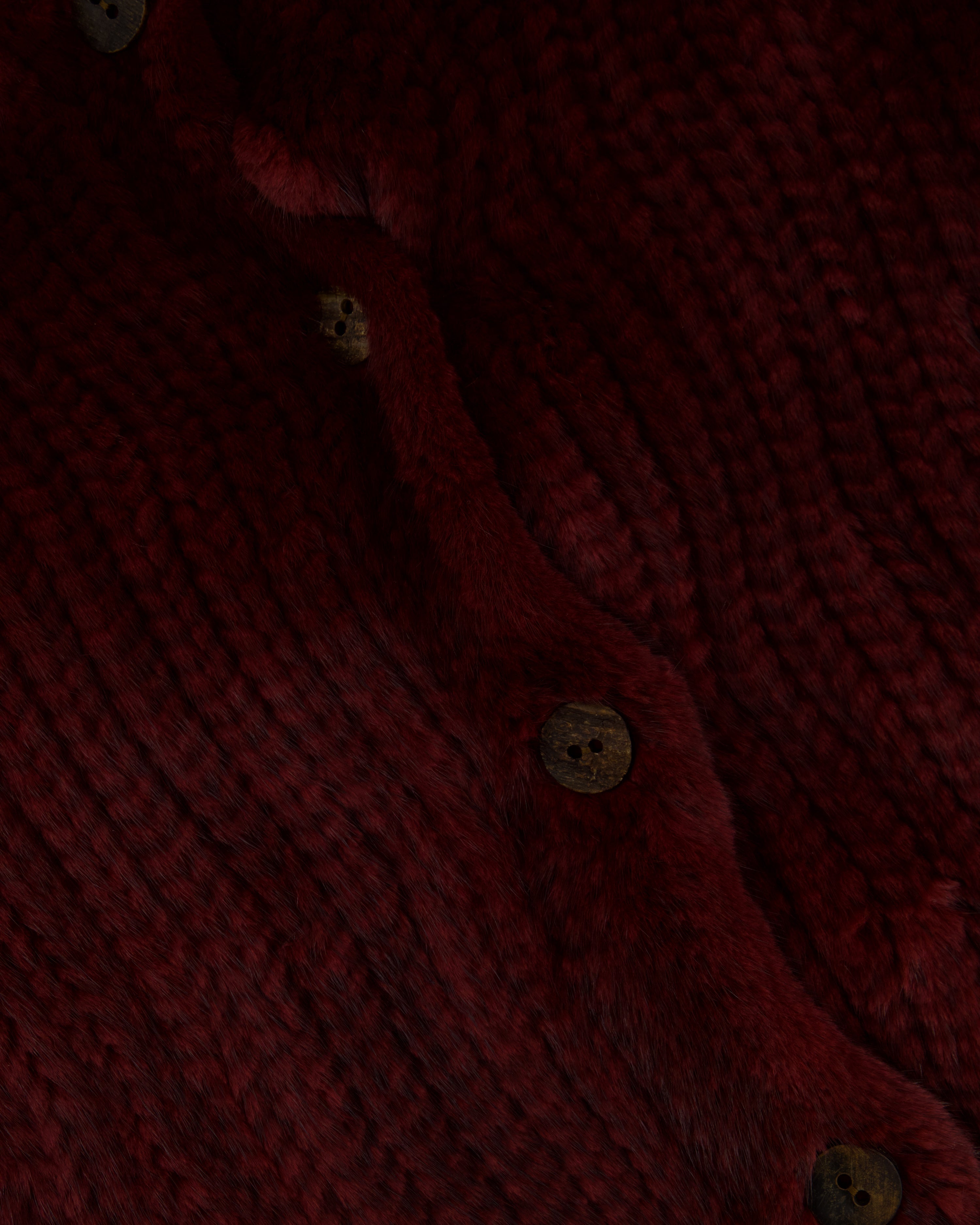 Christian Dior Burgundy Mink Long Sleeve Button Down Jumper with High Neck Size FR 38 (UK 10)