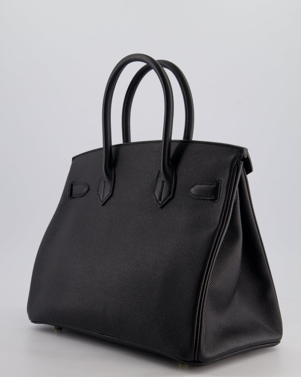 *HOT* Hermès Birkin 30 Retourne Bag in Noir Epsom Leather with Gold Hardware