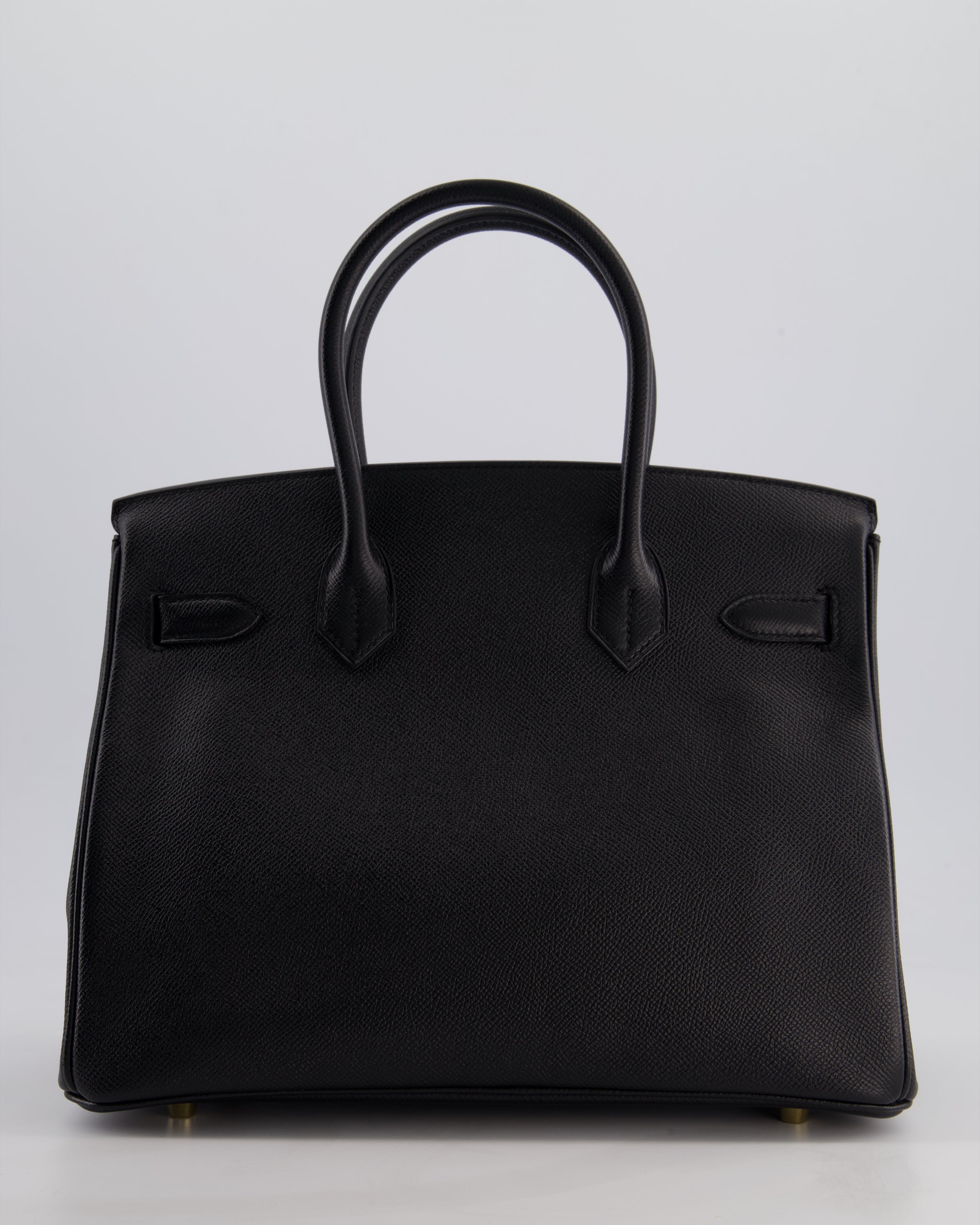 *HOT* Hermès Birkin 30 Retourne Bag in Noir Epsom Leather with Gold Hardware