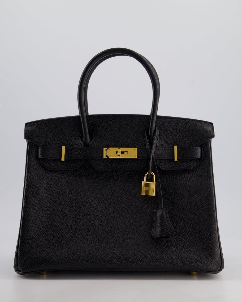 *HOT* Hermès Birkin 30 Retourne Bag in Noir Epsom Leather with Gold Hardware