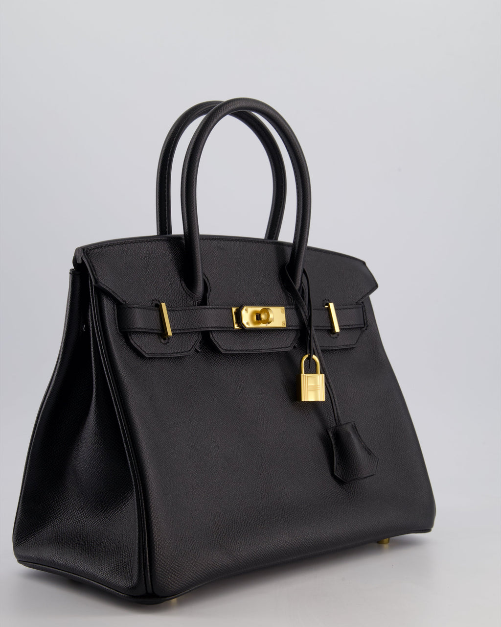 *HOT* Hermès Birkin 30 Retourne Bag in Noir Epsom Leather with Gold Hardware