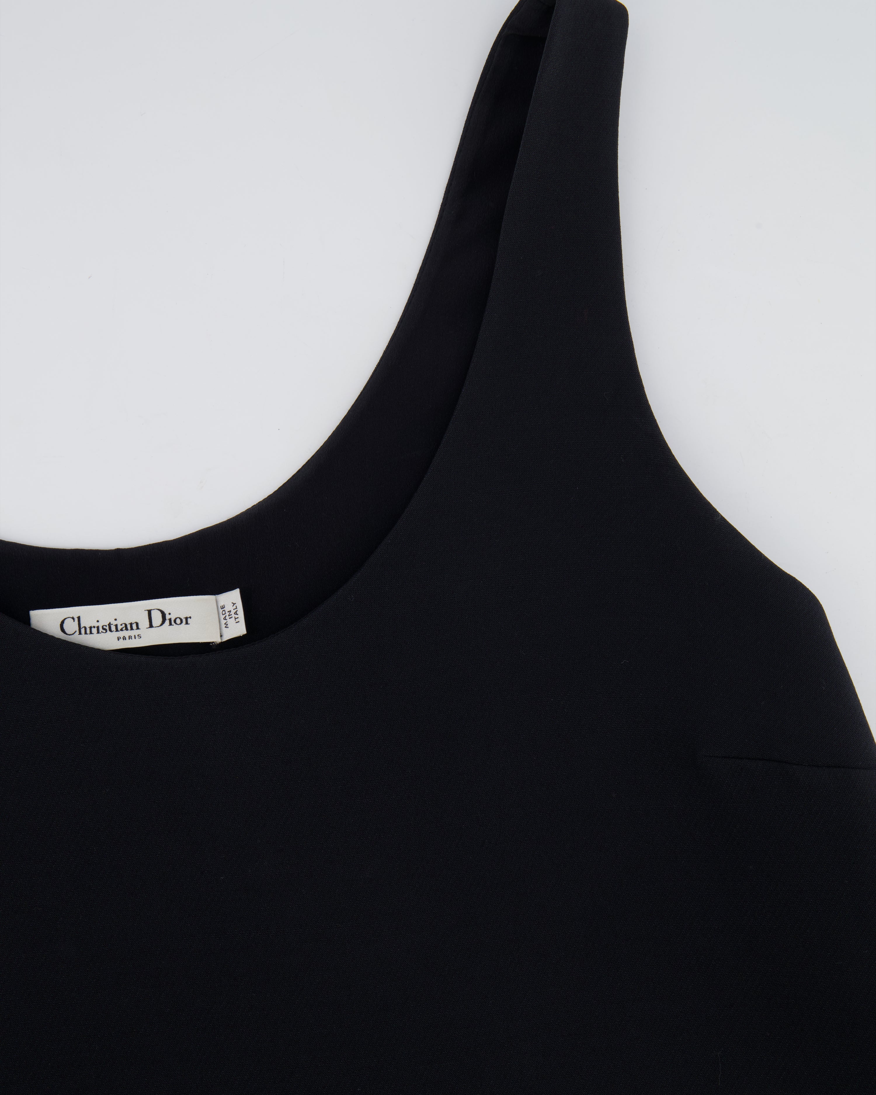 Dior Black Sleeveless Wool and Silk Mini Dress Size FR 40 (UK 12) RRP £2,000